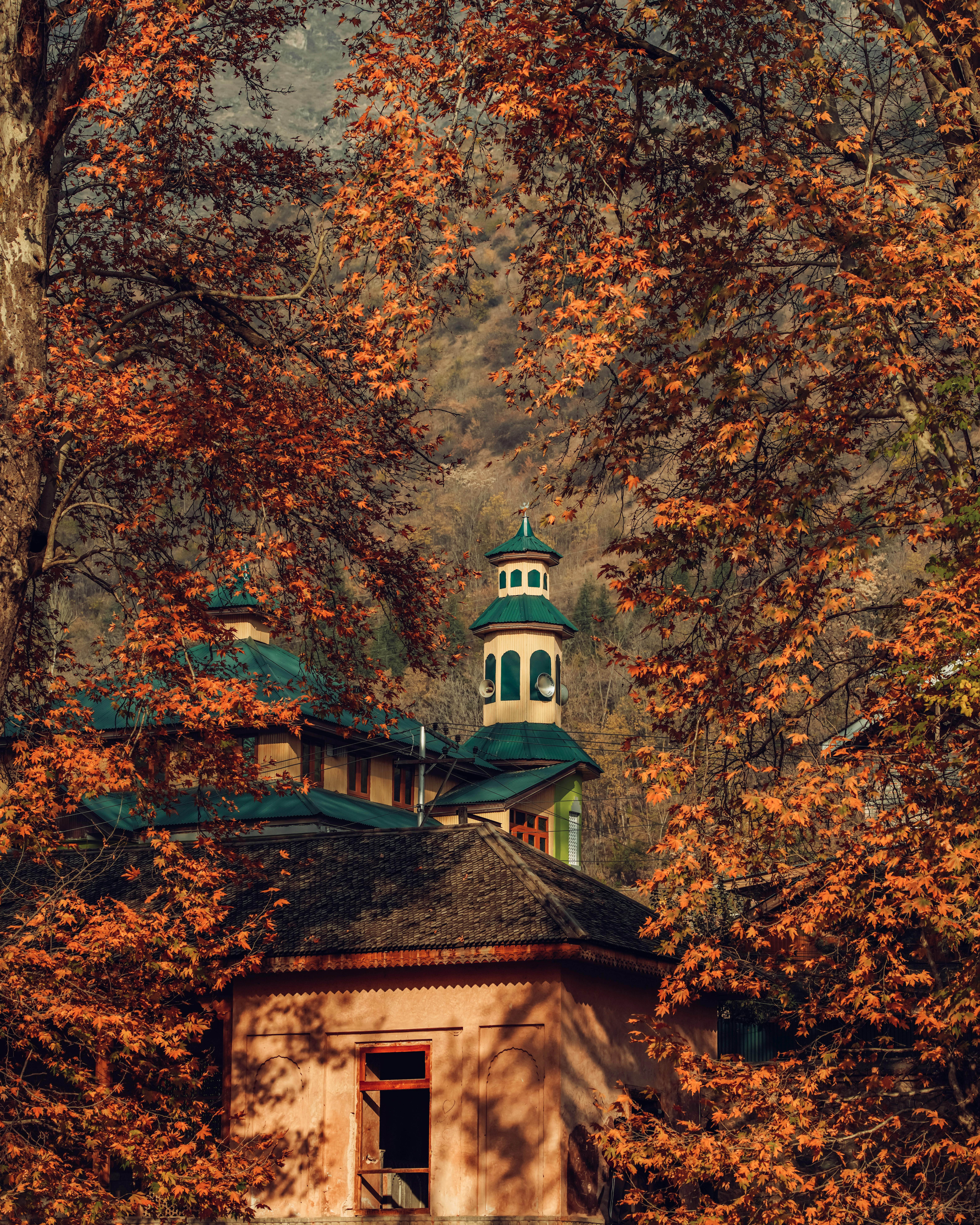 Old Church Tower in Mountains Landscape · Free