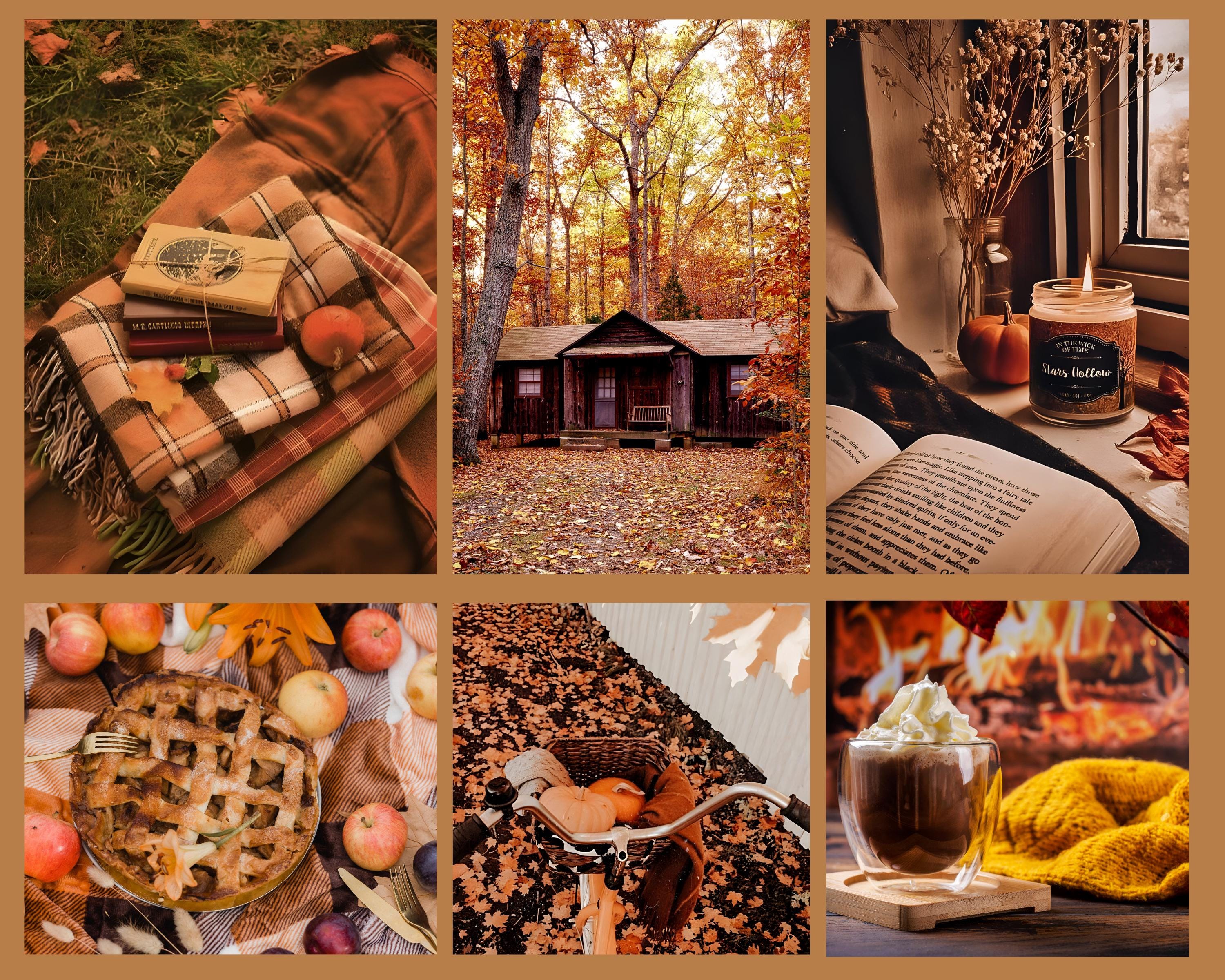 PCS Fall Aesthetic Collage Kit Cozy Autumn Wall Art Rustic Vintage Decor Pumpkin Spice Vibes Hygge Seasonal Posters Trendy Room Art