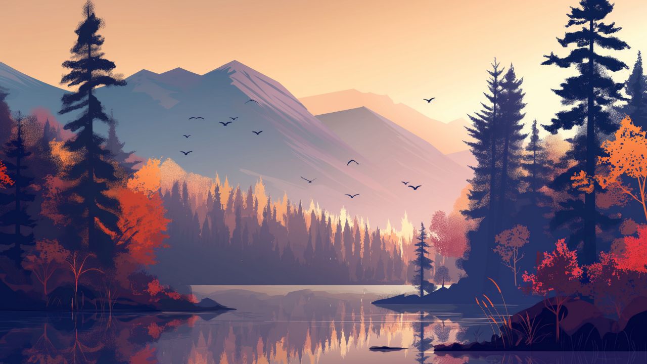 Autumn Wallpaper 4K landscape, Hiking trail