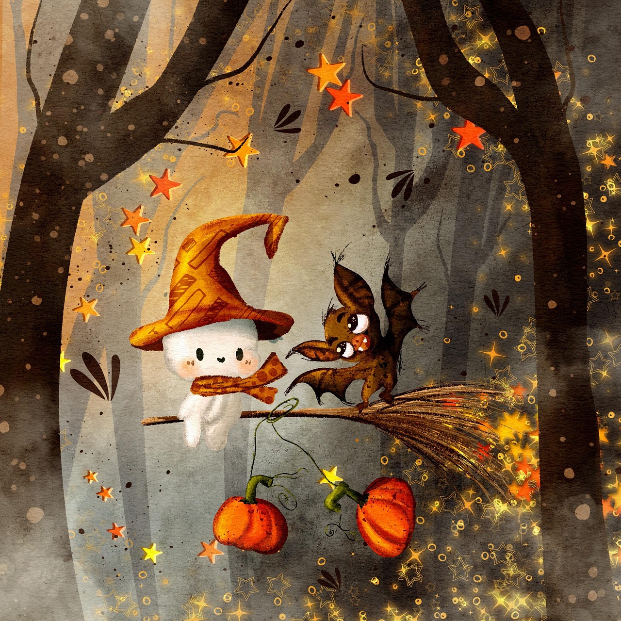 Free Cute Ghost & Halloween Image