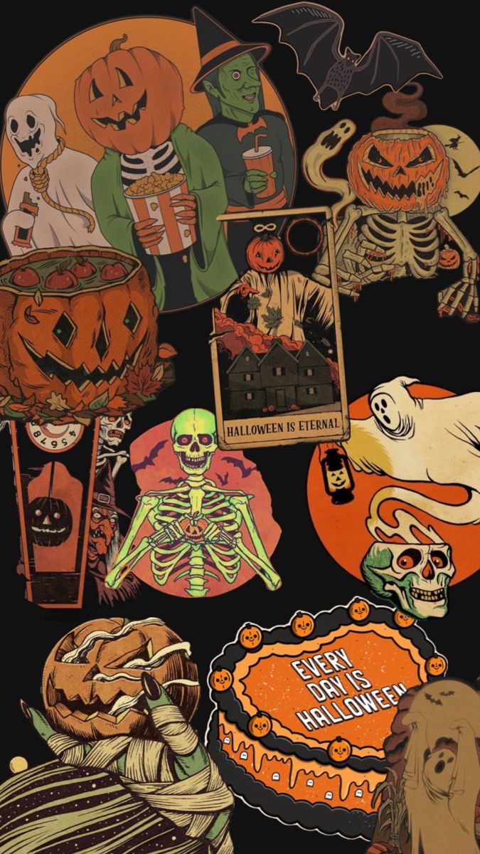 Vintage Halloween iPhone wallpaper fall spooky