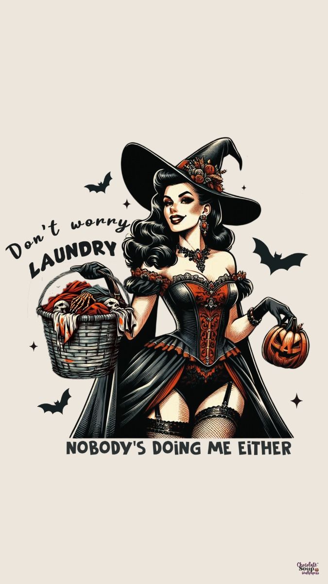 Halloween Pinup Phone Wallpaper