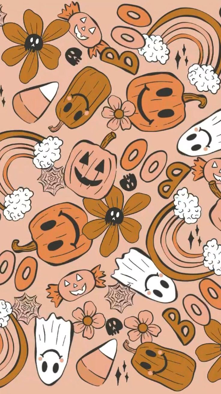 Neutral boho Halloween pattern. Cute fall wallpaper, Halloween art, Halloween logo. Halloween wallpaper iphone, iPhone wallpaper, Cute fall wallpaper