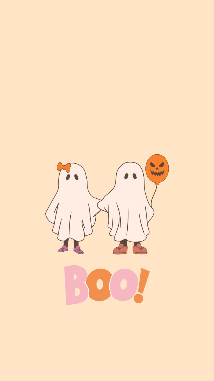 Free Halloween boho wallpaper background ghosts