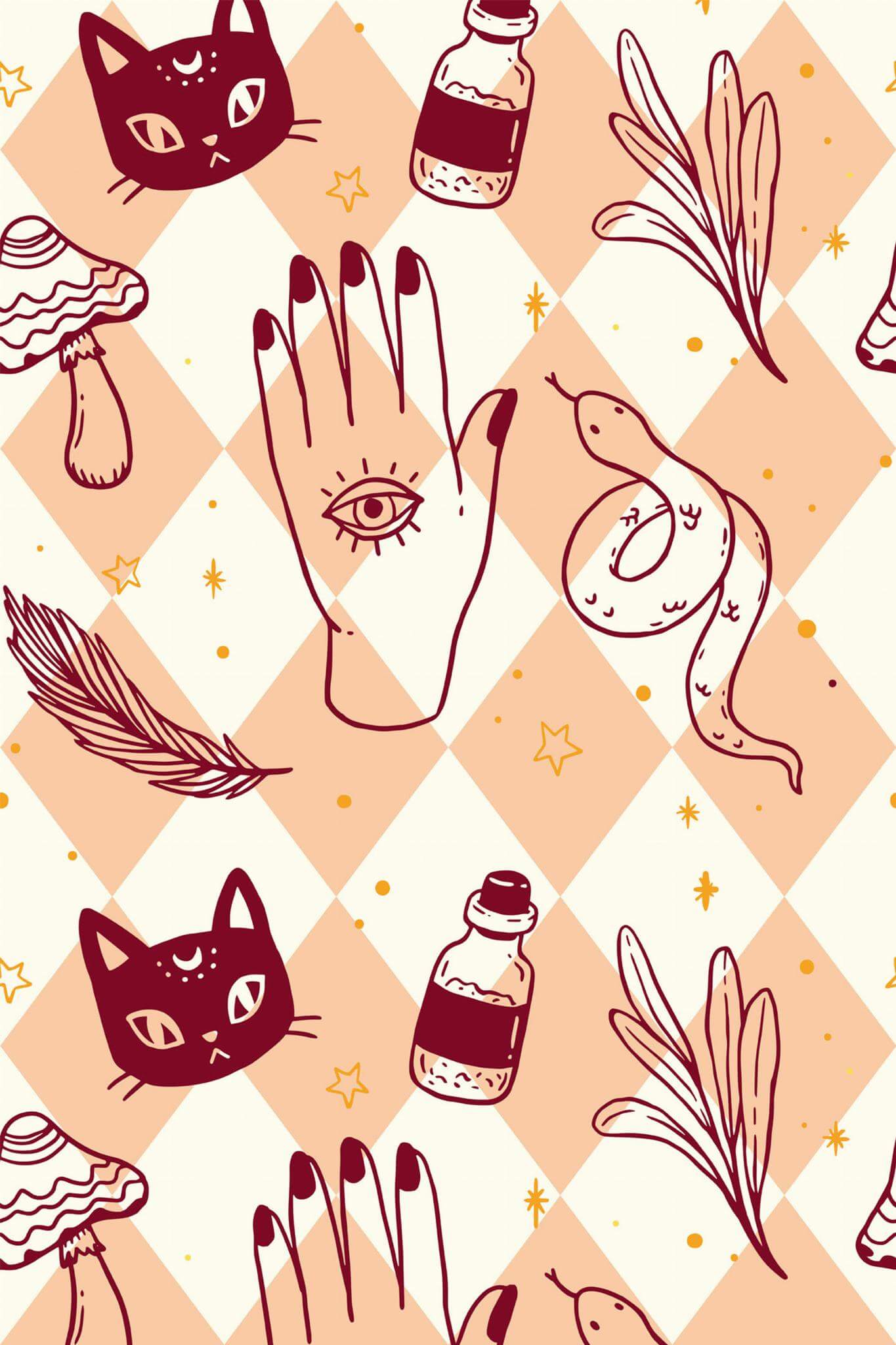 Aesthetic Witch Halloween Peel And Stick Wallpaper Or Non Pasted