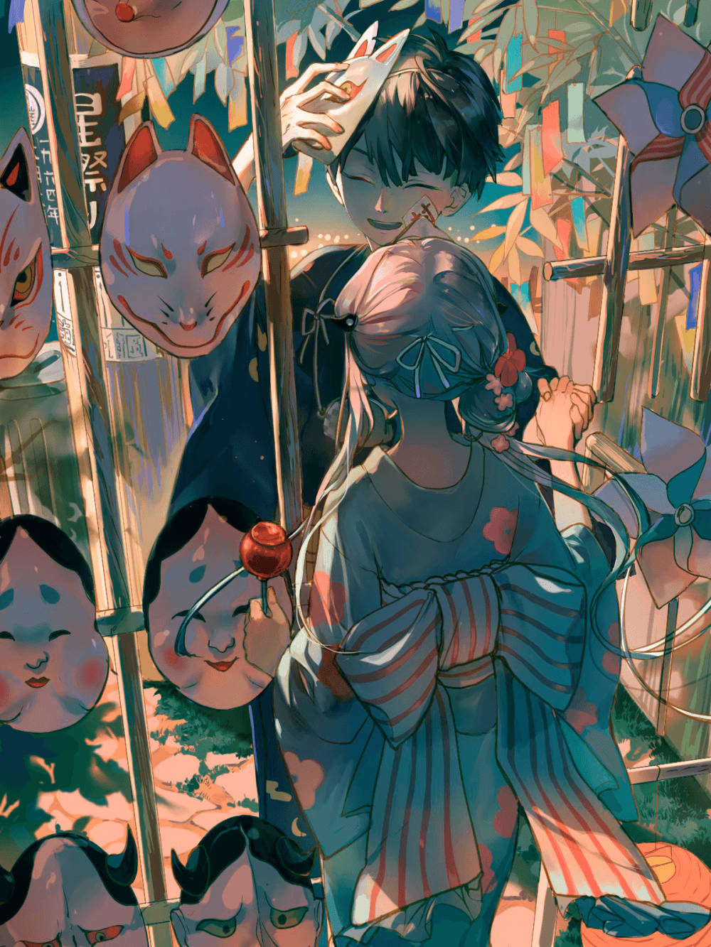 Download Kitsune Masks Hanako Kun Wallpaper