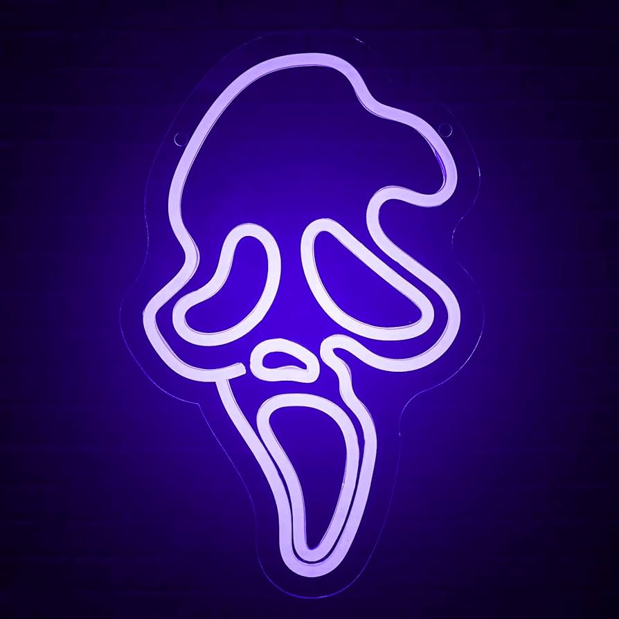 Ghost Face Neon Sign LED Halloween Skull Neon Light for Bedroom, Game Room, Mancave, Bar Halloween Party Gifts (blue), Amazon.sg: Home