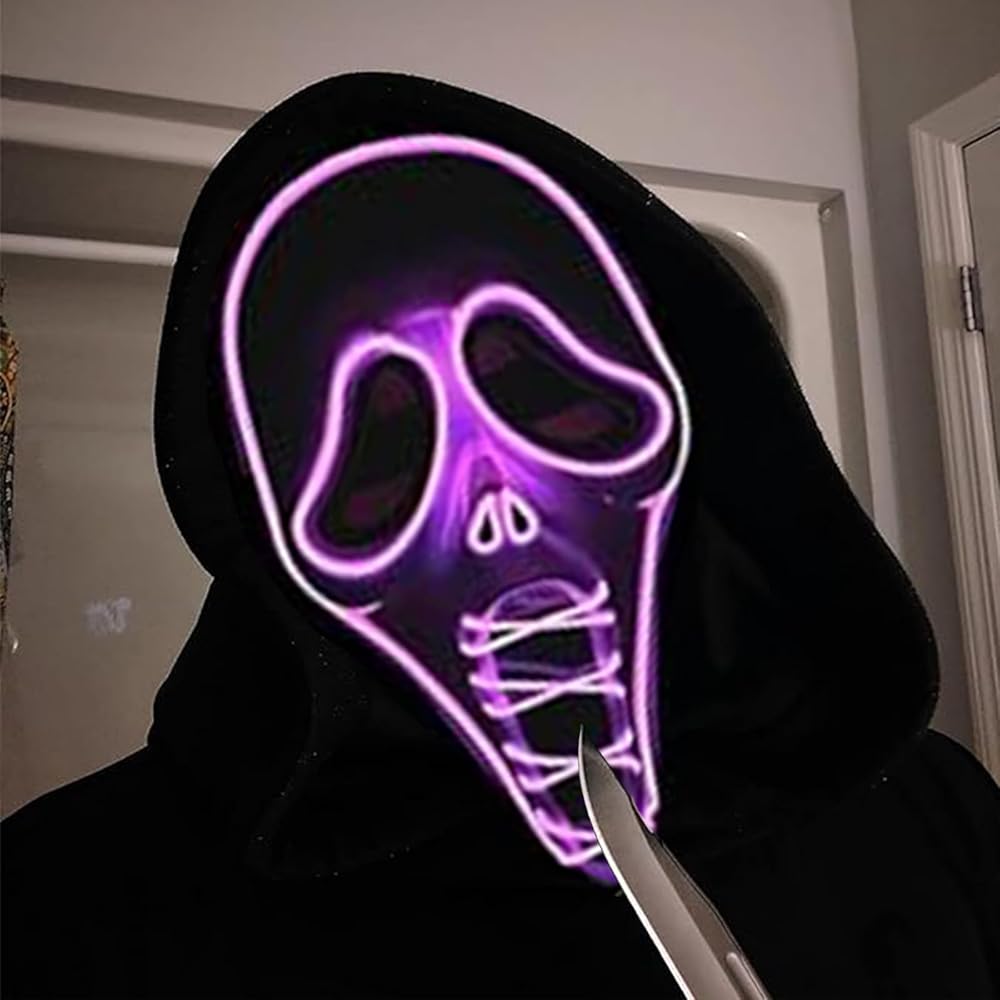 ROMINVIC Ghost Face Mask Scream Mask Halloween Scary Skull Mask Horror Full Head Costume Creepy Cosplay (Pink), Amazon.ca: Clothing, Shoes & Accessories