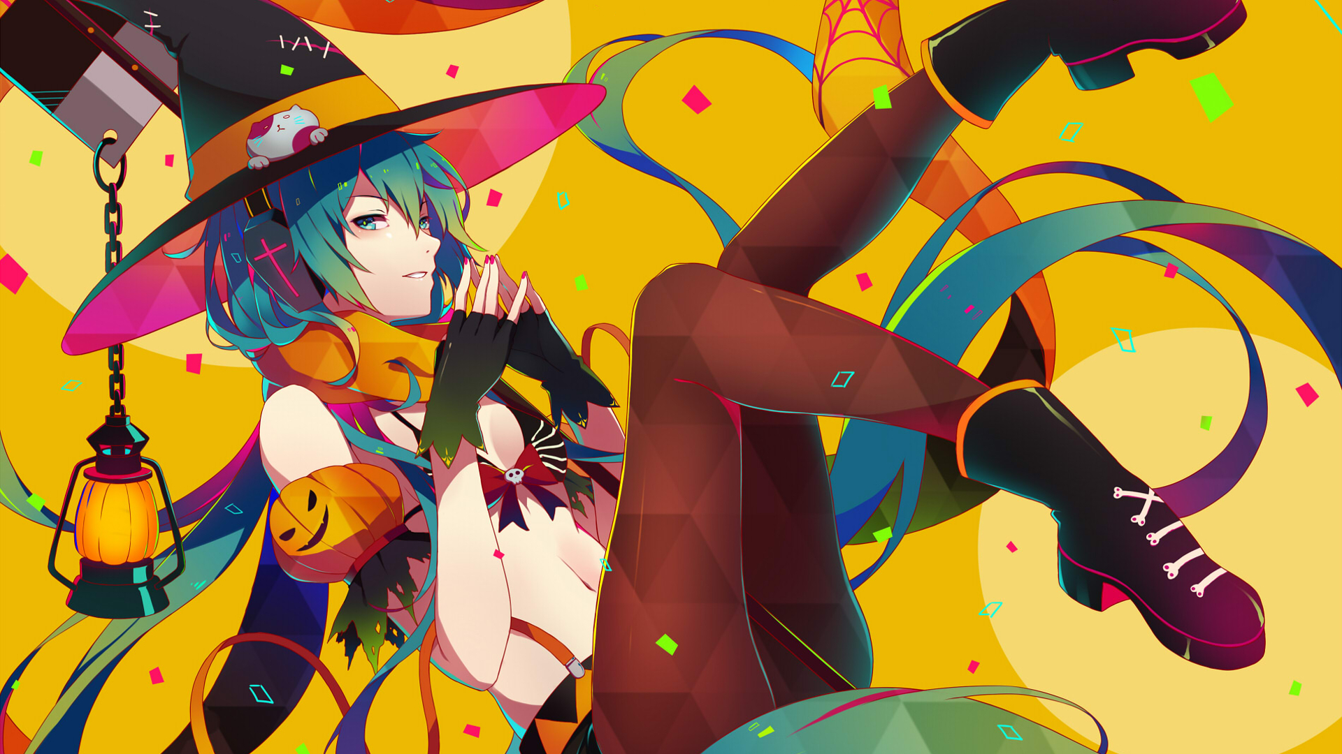 Phone wallpaper: Anime, Vocaloid, Halloween, Hatsune Miku 742272