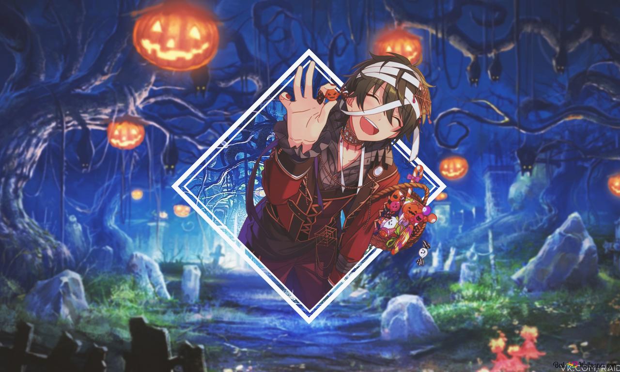 Anime Boy And Jack O' Lantern 4K Wallpaper Download