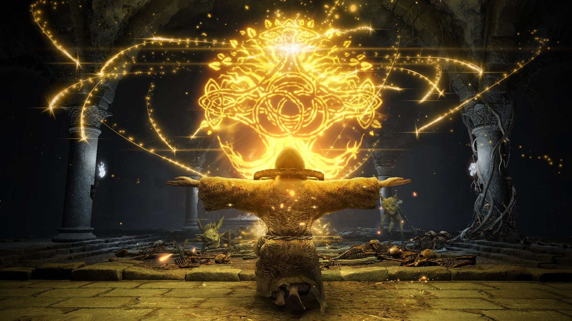 Elden Ring screenshots show mounted combat, a strange ritual, and more