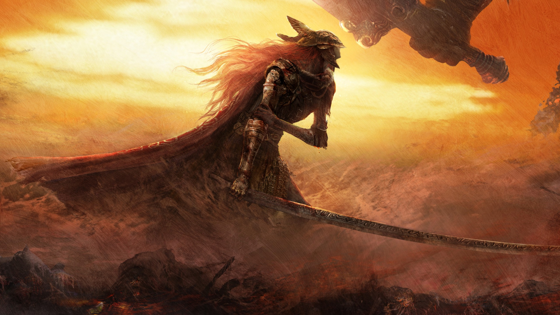 Download Elden Ring, Sword, Warrior, Art Wallpaper in 1920x1080 Resolution