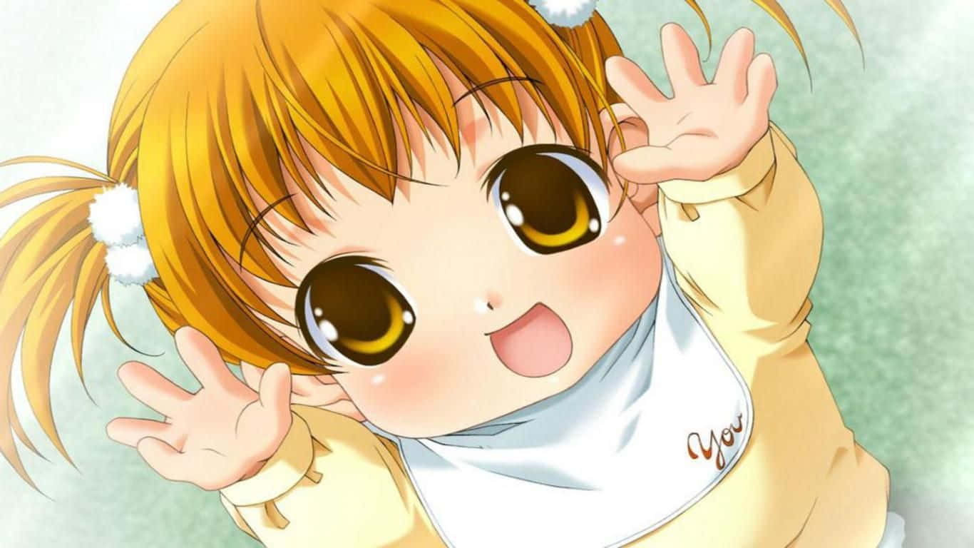 Download A Cute Little Girl With Long Hair And Brown Eyes Wallpaper