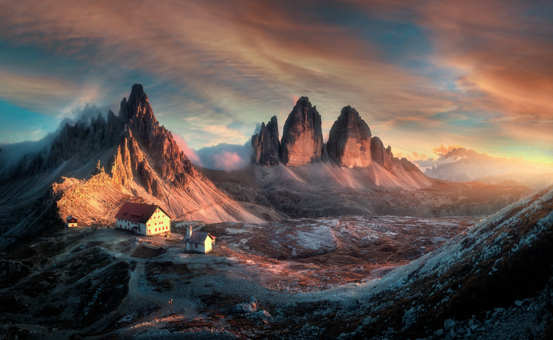 Download Dolomites Italy Nature Tre Cime Di Lavaredo HD Wallpaper
