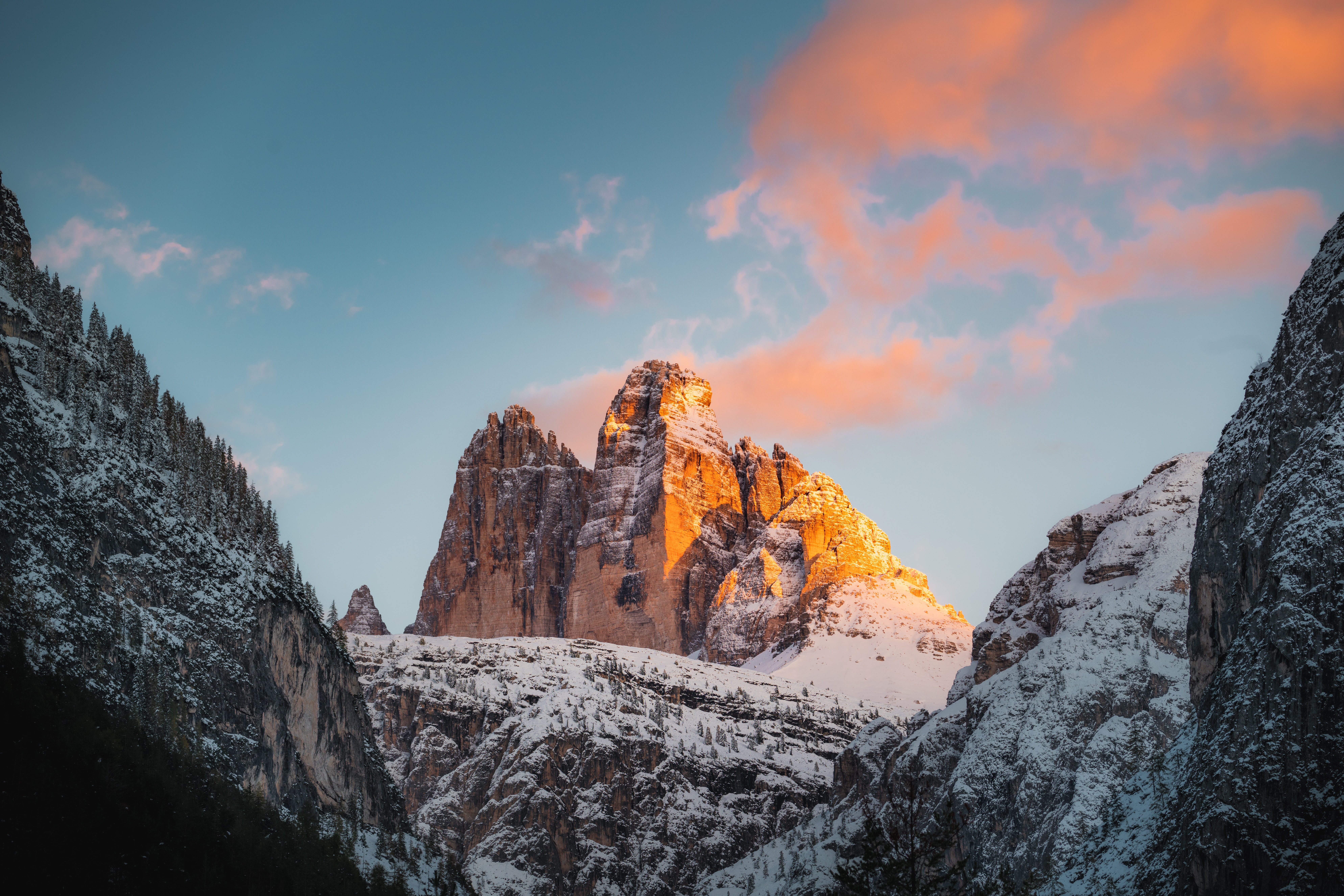 Tre Cime di Lavaredo Wallpaper 4K, Italy, Mountain range