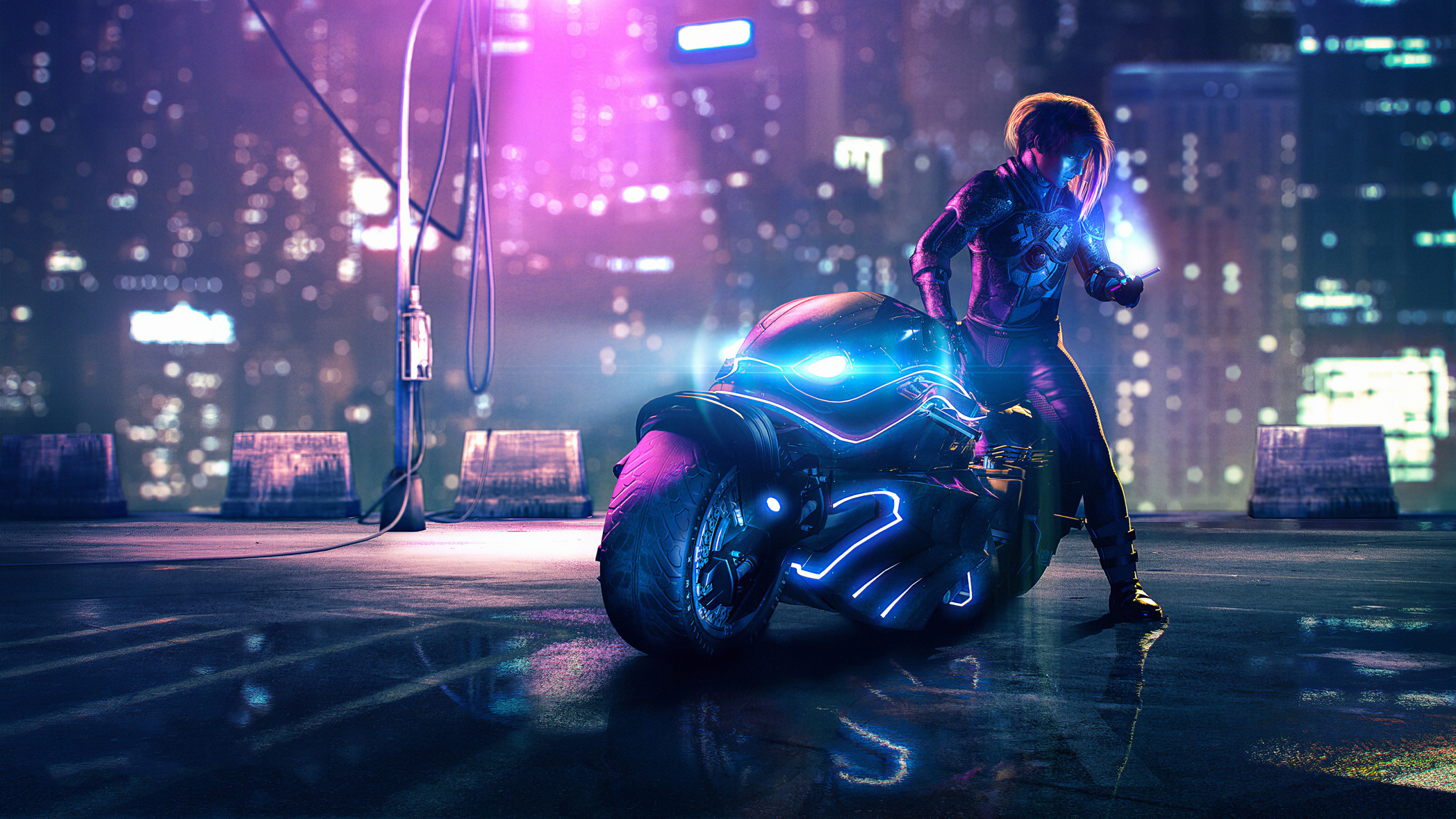 WQHD, QHD, 16:9 Cyberpunk Wallpaper Free 2560x1440 High Quality Background