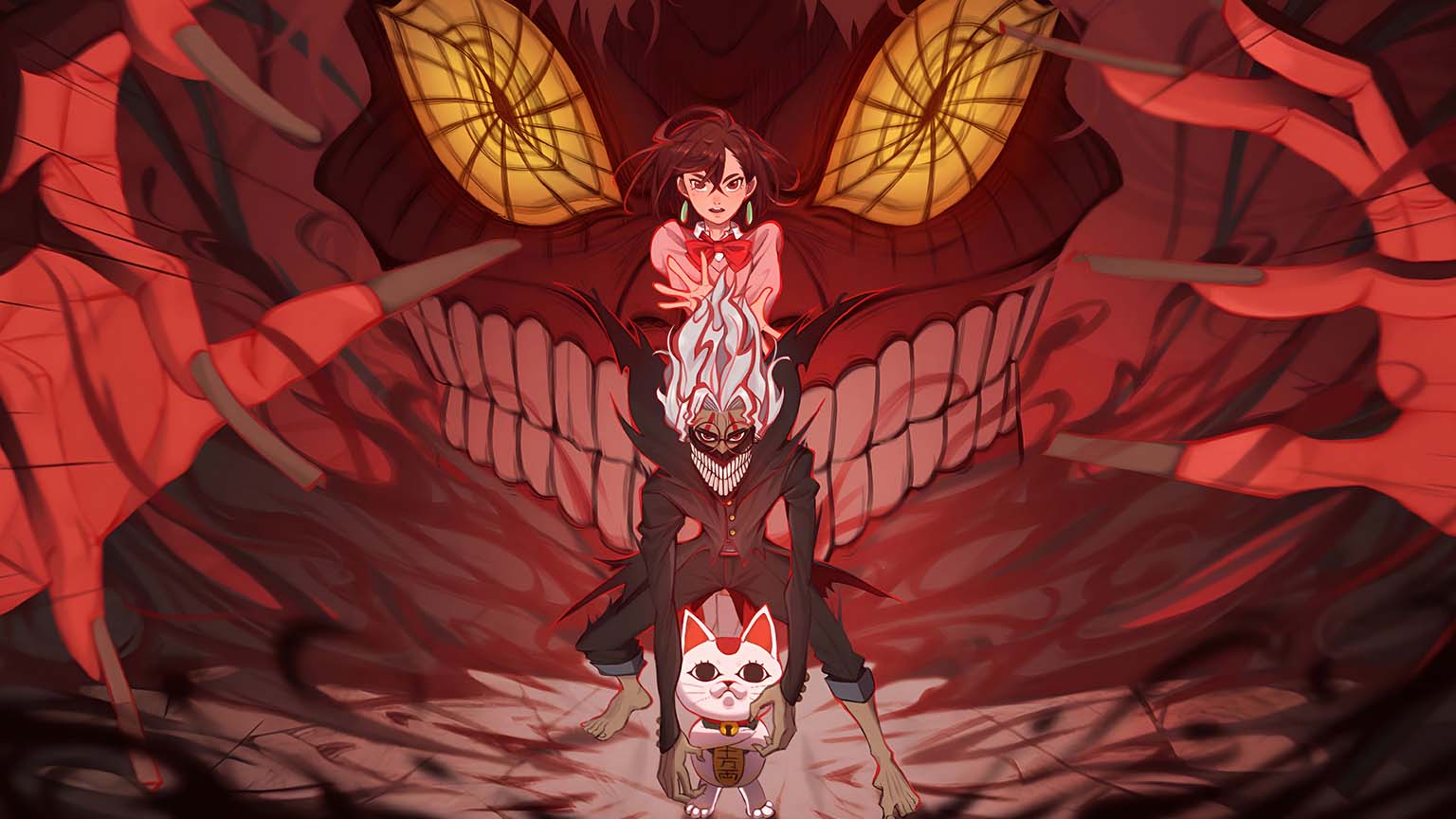 Dandadan Okarun Momo Turbo Granny Desktop Wallpaper in 4K