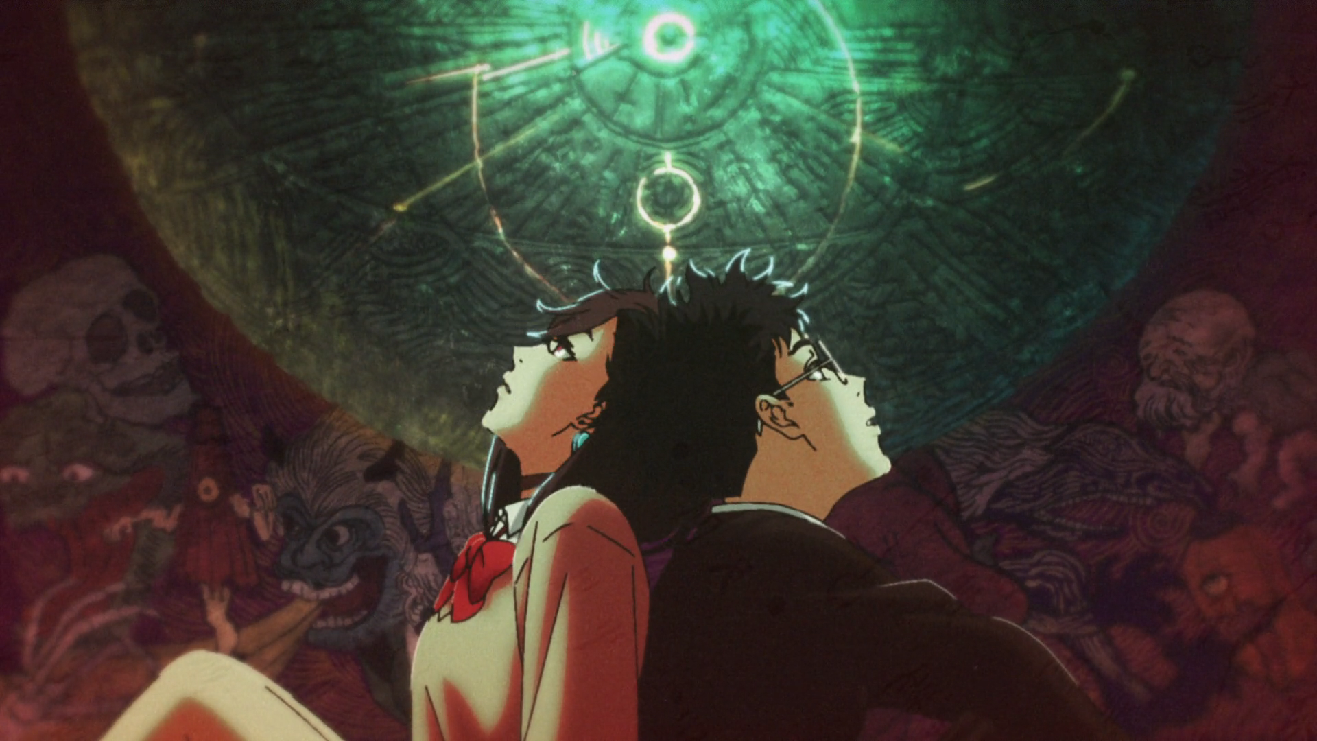 Dandadan HD Wallpaper: Momo Ayase & Ken Takakura Anime Scene