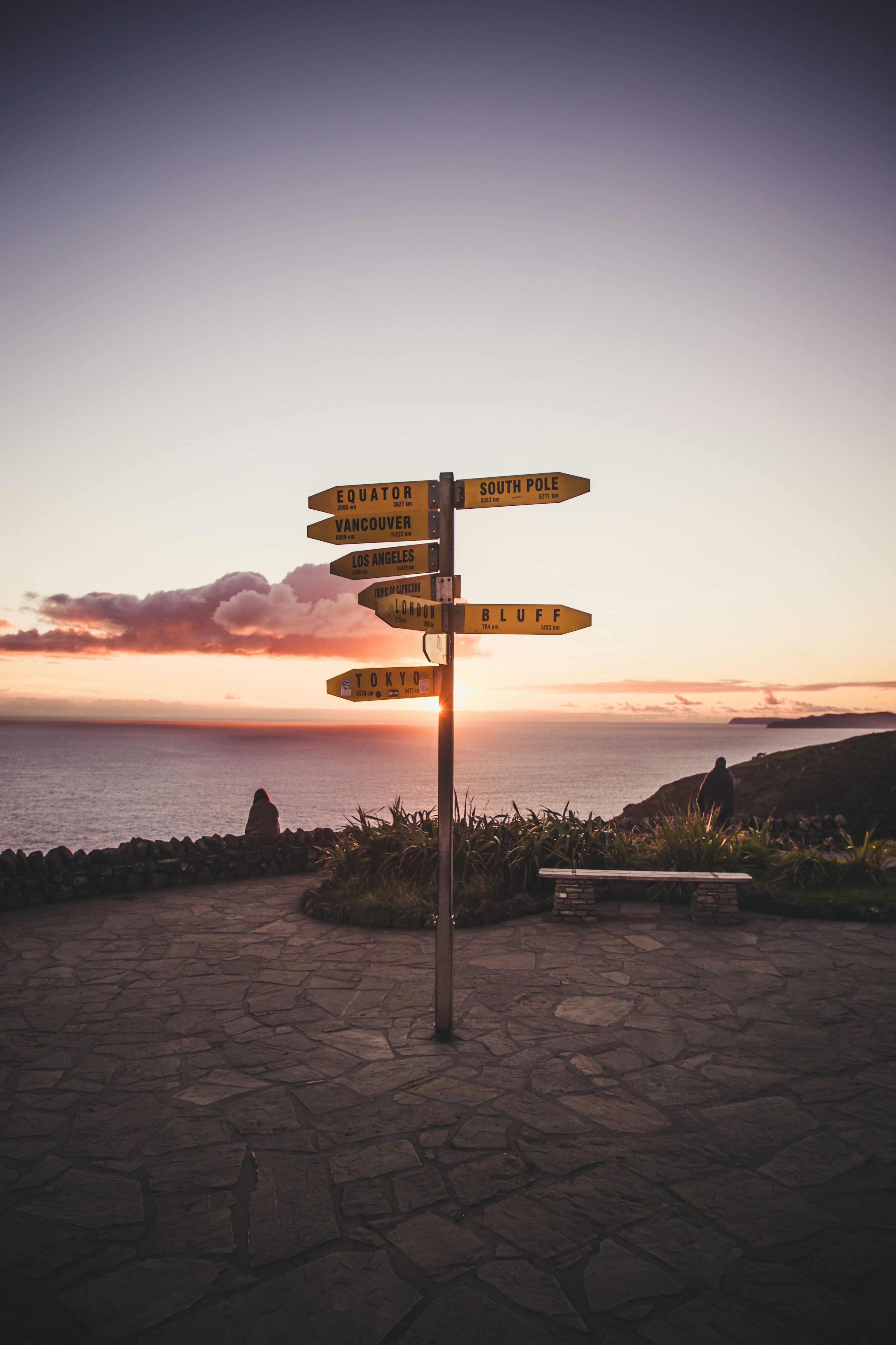 Street signage in middle of street photo