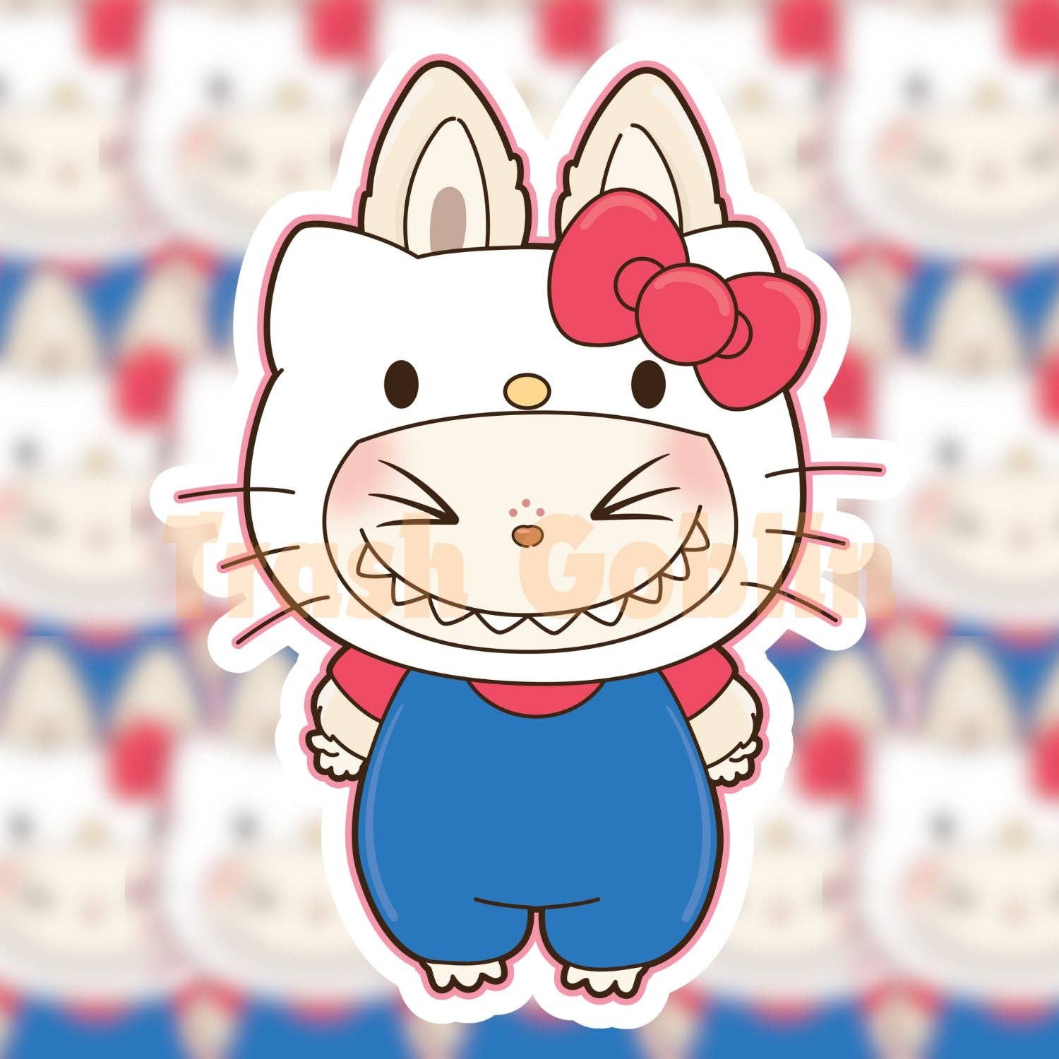 Labubu Vinyl Sticker Kitty Trash Goblin