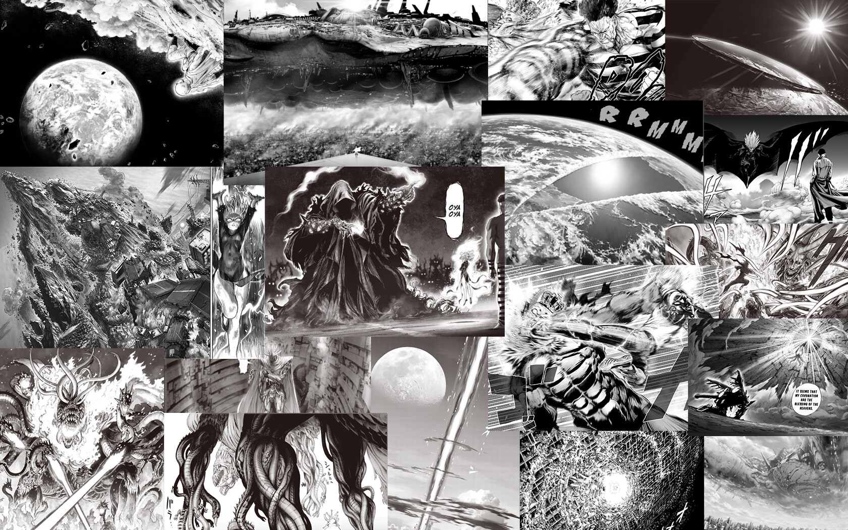Manga Collage Wallpaper Punch Man / 1680x1050px