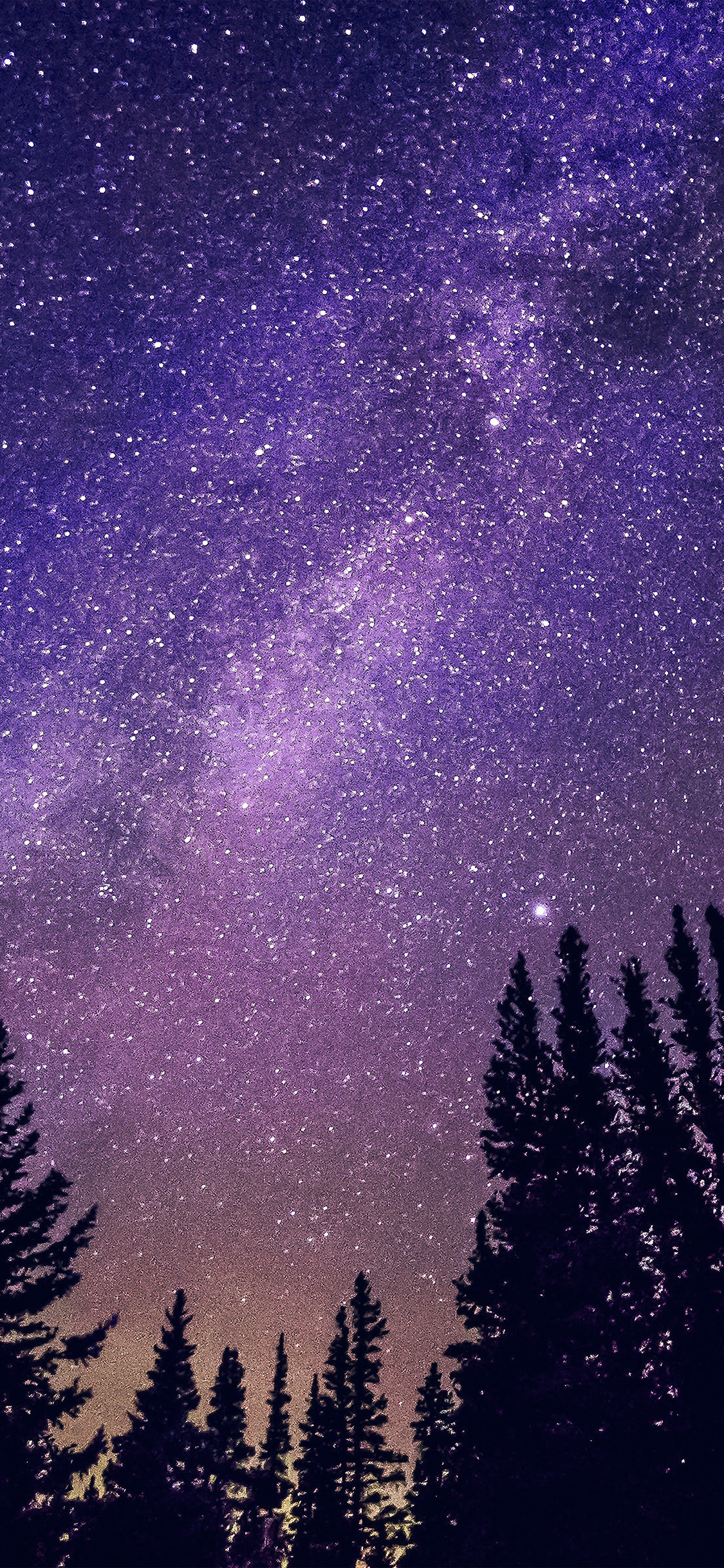 iPhone X wallpaper. night starry sky aurora winter blue purple