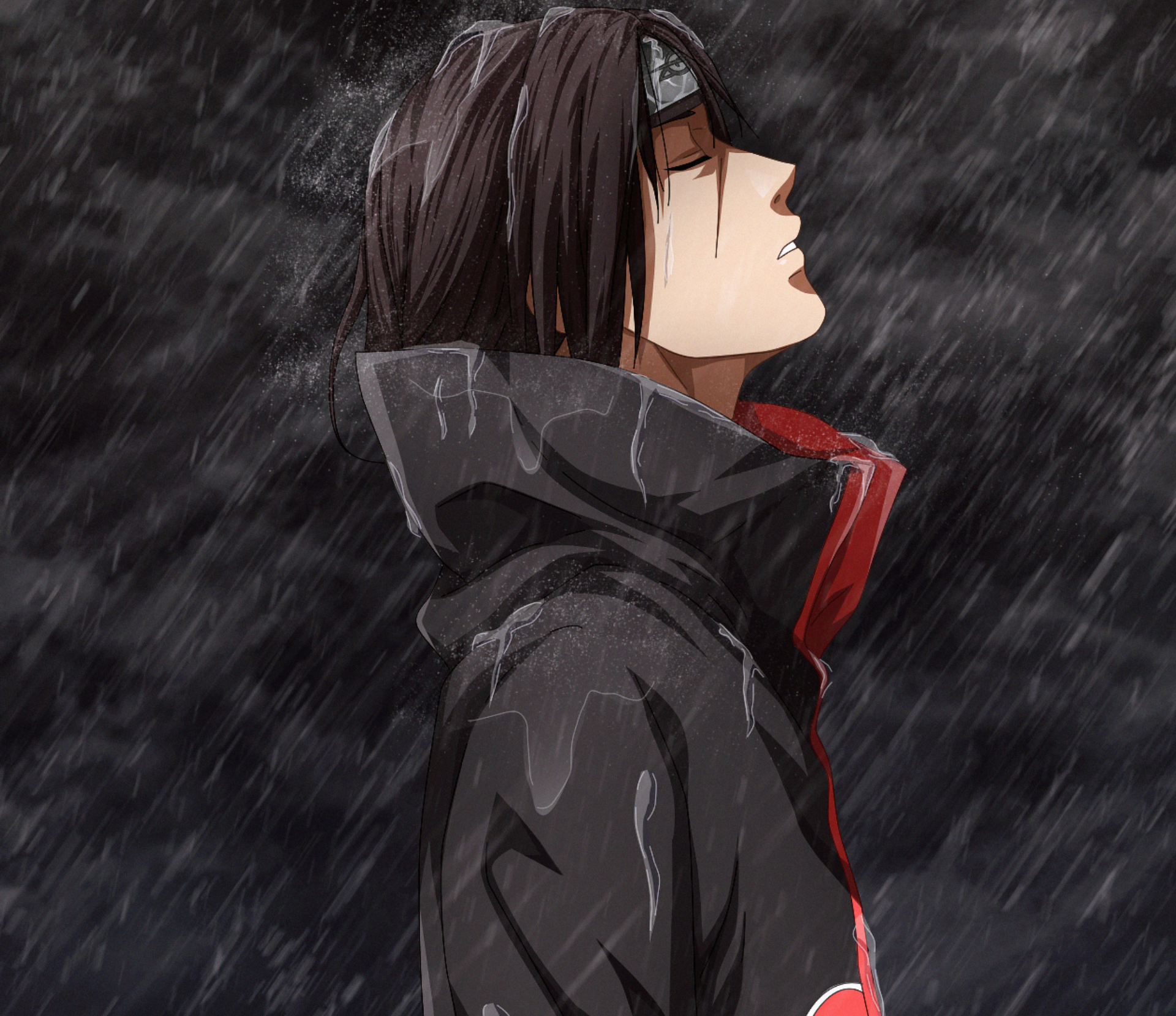 Itachi Uchiha in the Rain Anime Wallpaper