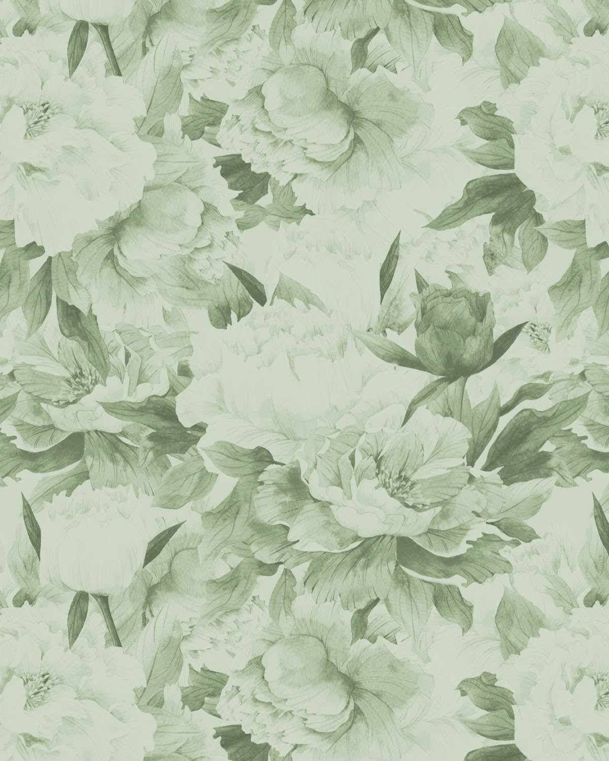 Shop Sage Green Garden Australian Made Subtle Floral Wallpaper Online