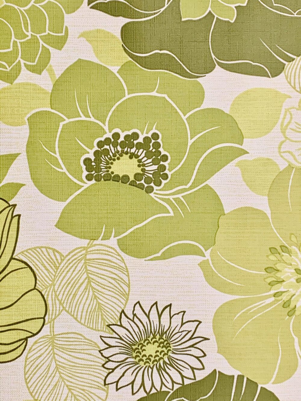 Vintage Green Floral Wallpaper