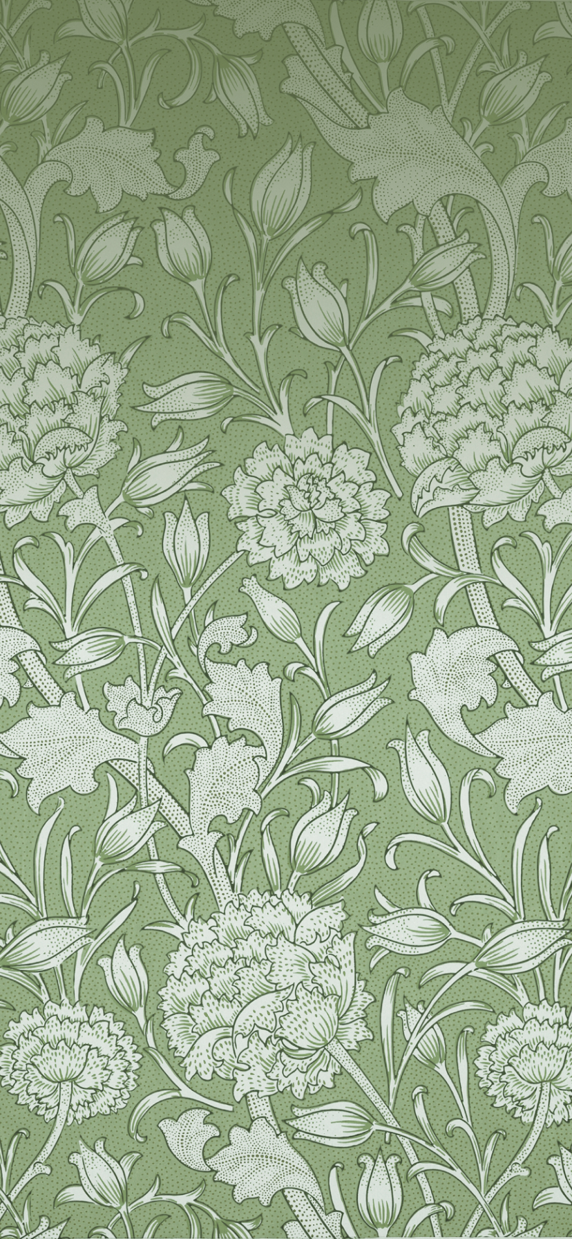 Wild Tulip Green by William Morris Vintage Floral Wallpaper