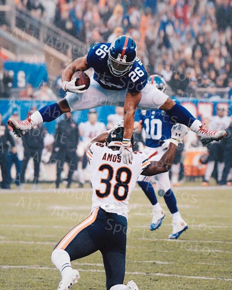 Saquon Barkley Hurdle Jump NY Giants Photo Print Poster