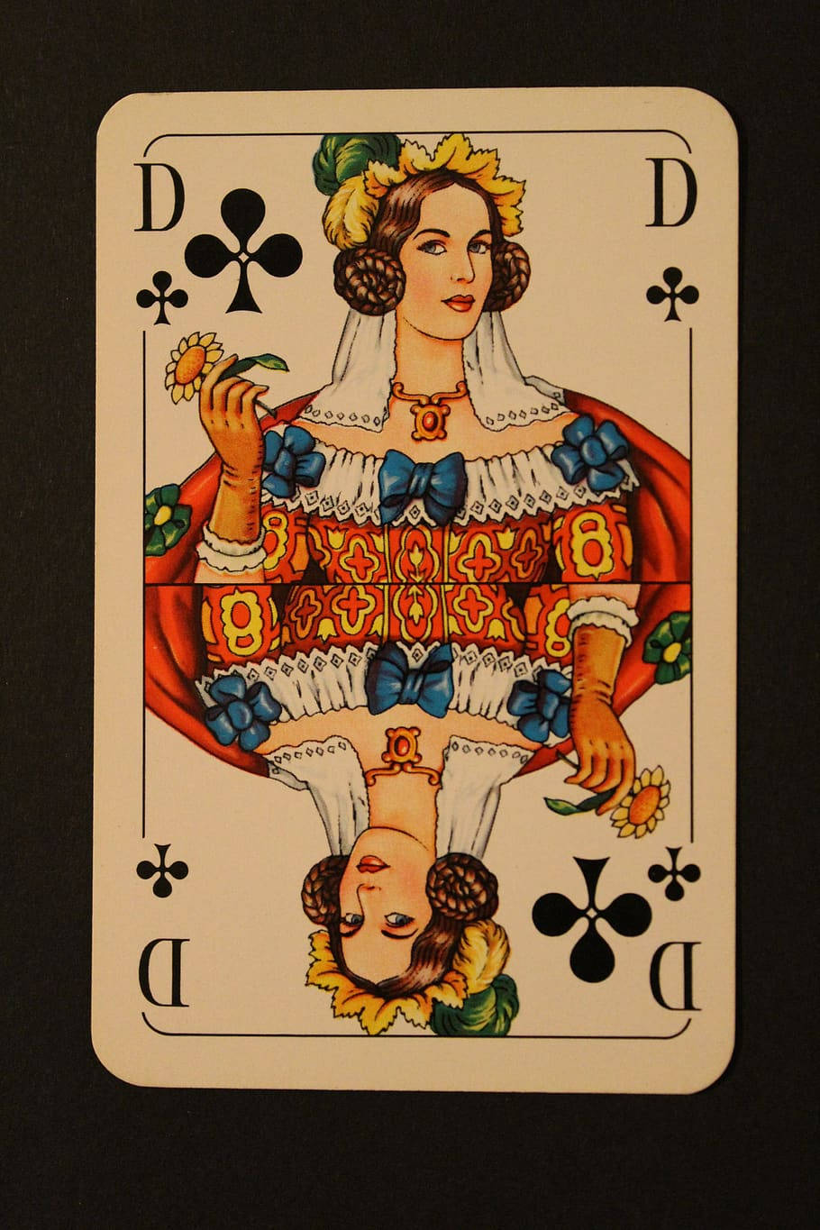 Download Skat Card Queenof Clubs Wallpaper