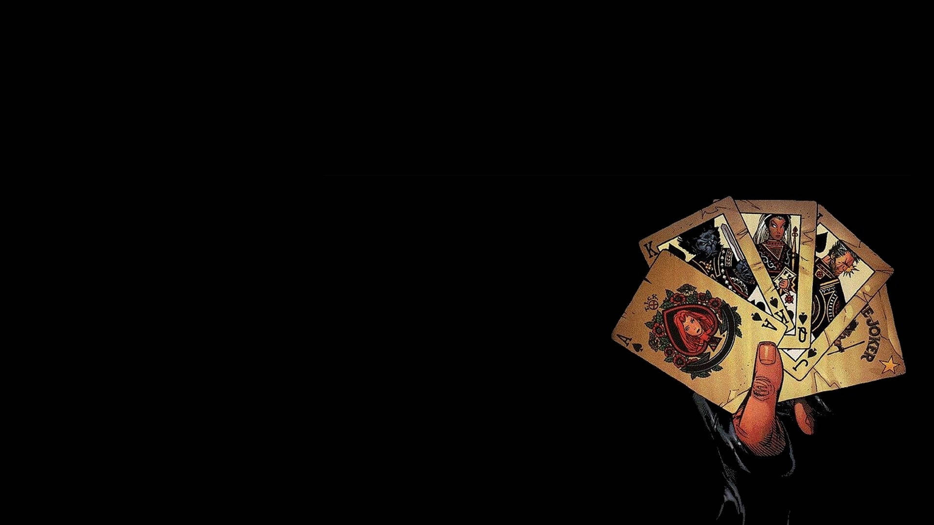 Download Hand Playing Cards Dark Wallpaper