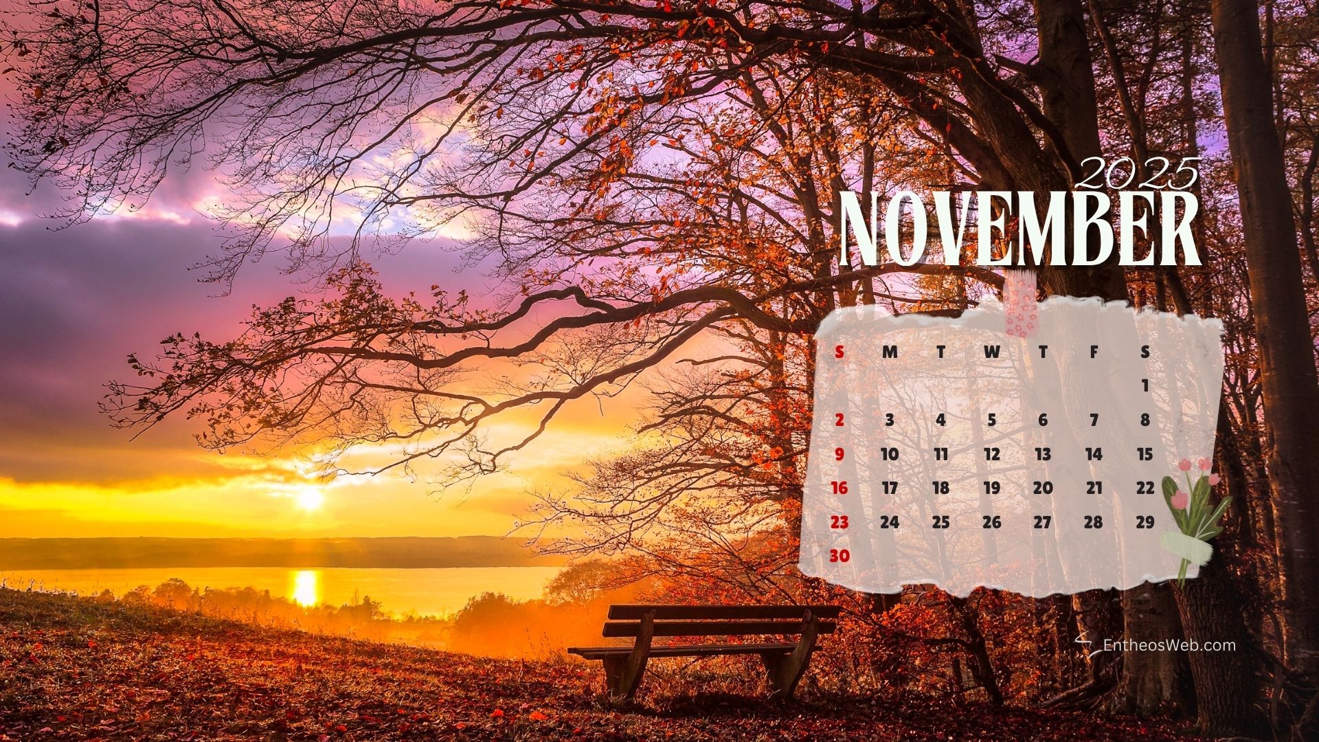 November 2025 Calendar Desktop Wallpaper Background