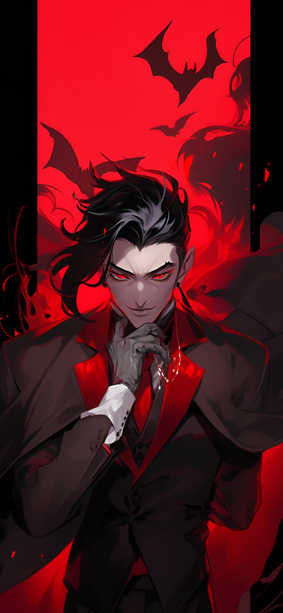 Vampire Red & Black Halloween Wallpaper Wallpaper 4k