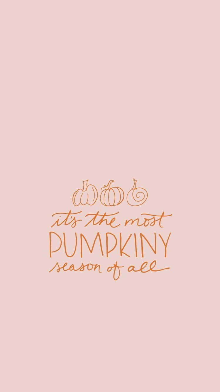 Download Pink Pumpkin Fall Quote Wallpaper