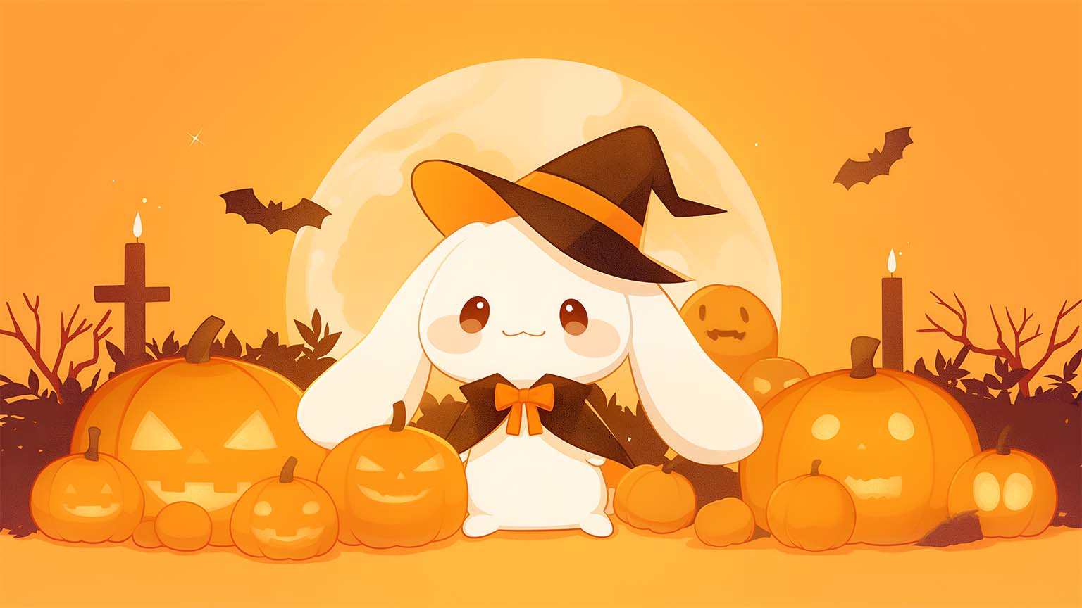 Cinnamoroll Halloween Pumpkins Cute Desktop Wallpaper
