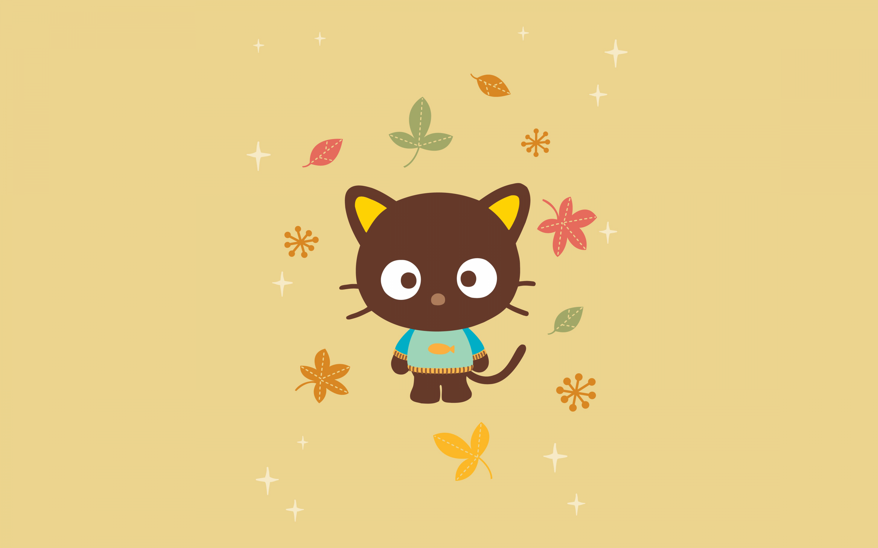Sanrio Wallpaper 4K, Chococat, Pastel yellow, 5K