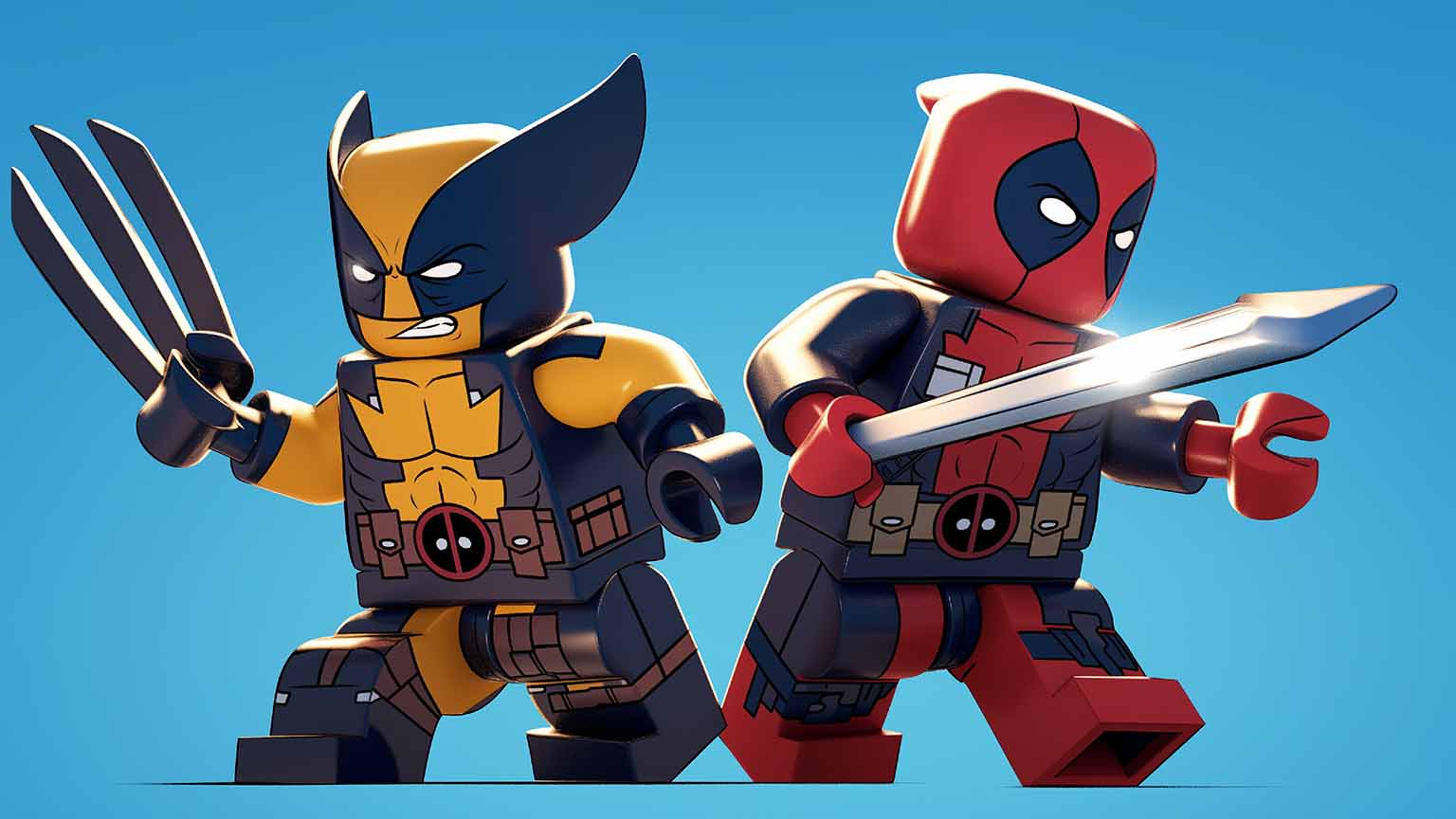 Free LEGO Marvel Wolverine Deadpool Desktop Wallpaper in 4K