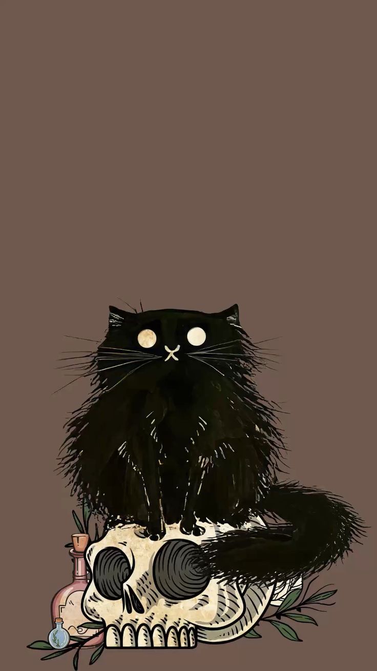 Aesthetic Halloween Black Cat Wallpapers - Wallpaper Cave, image size:736x1308