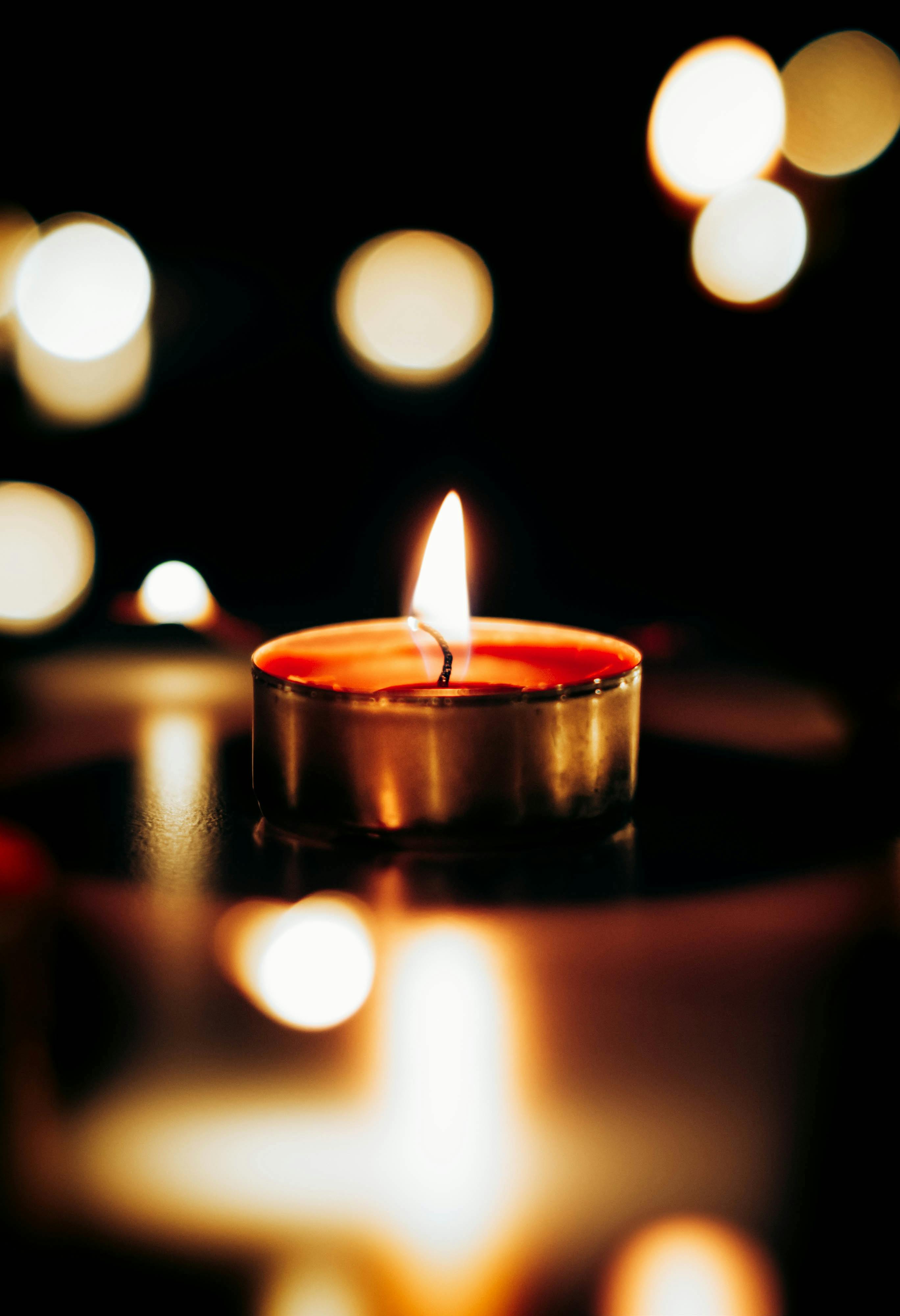 Warm Candlelight with Bokeh Background · Free