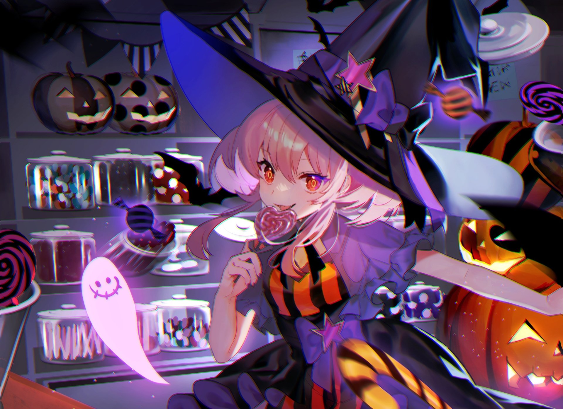 Enchanting Halloween Witch: Anime HD Wallpaper Magic