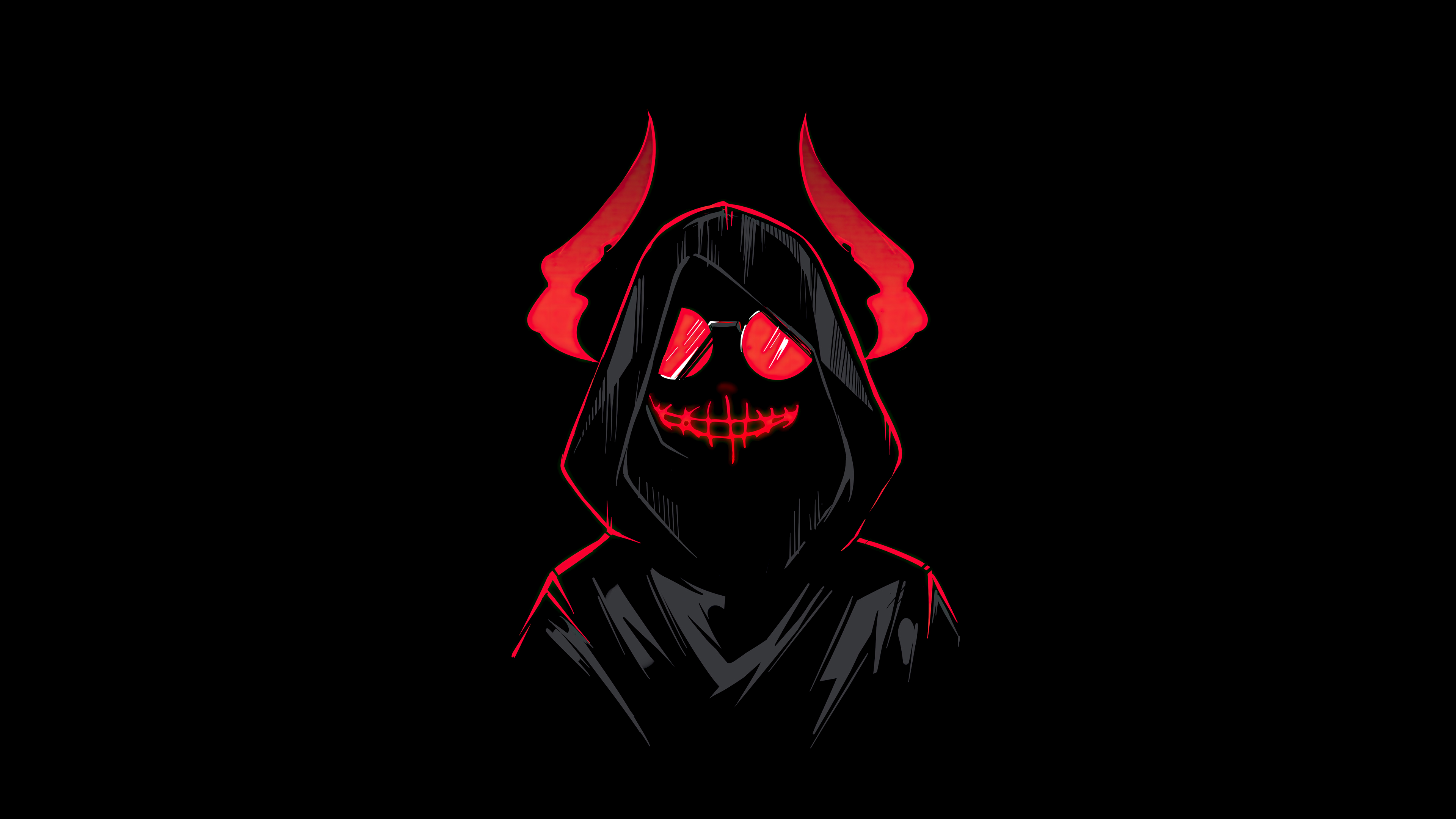 Spooky Wallpaper 4K, Devil, AMOLED, Black background
