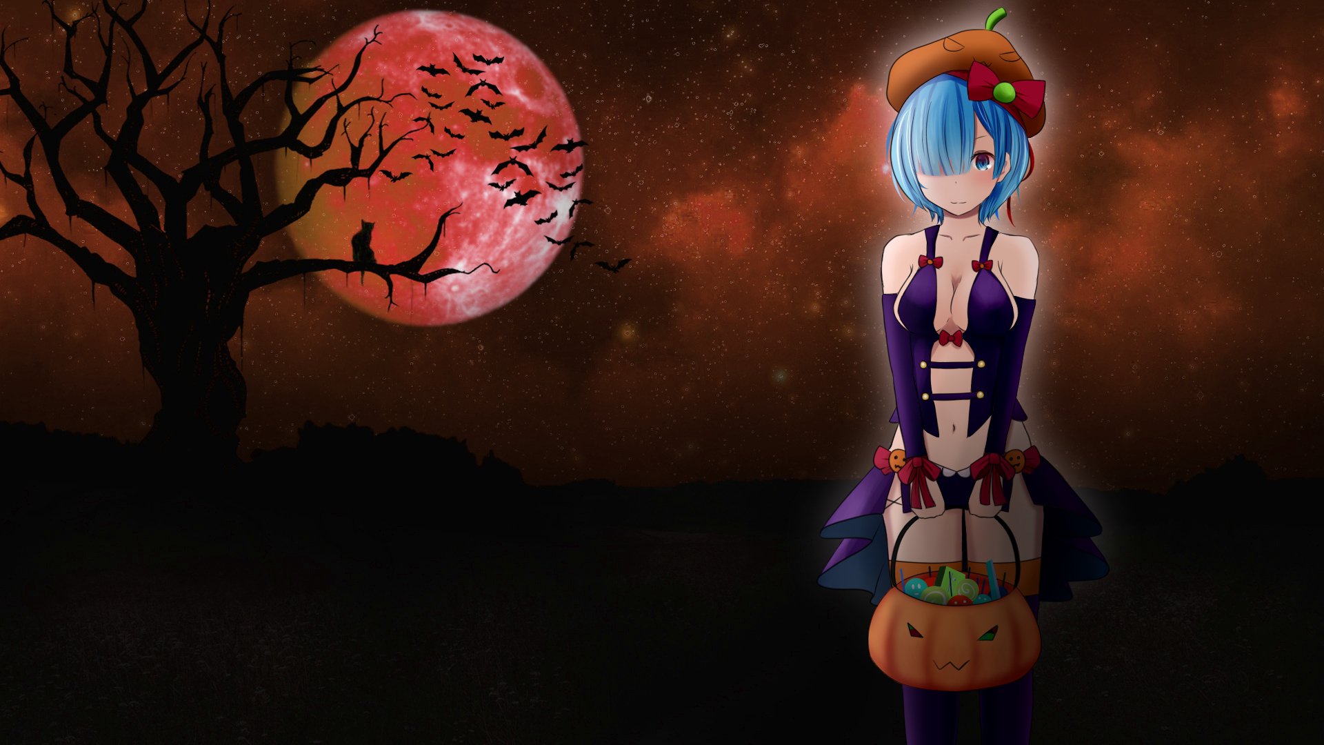 Spooky Rem: HD Halloween Wallpaper from Re:Zero
