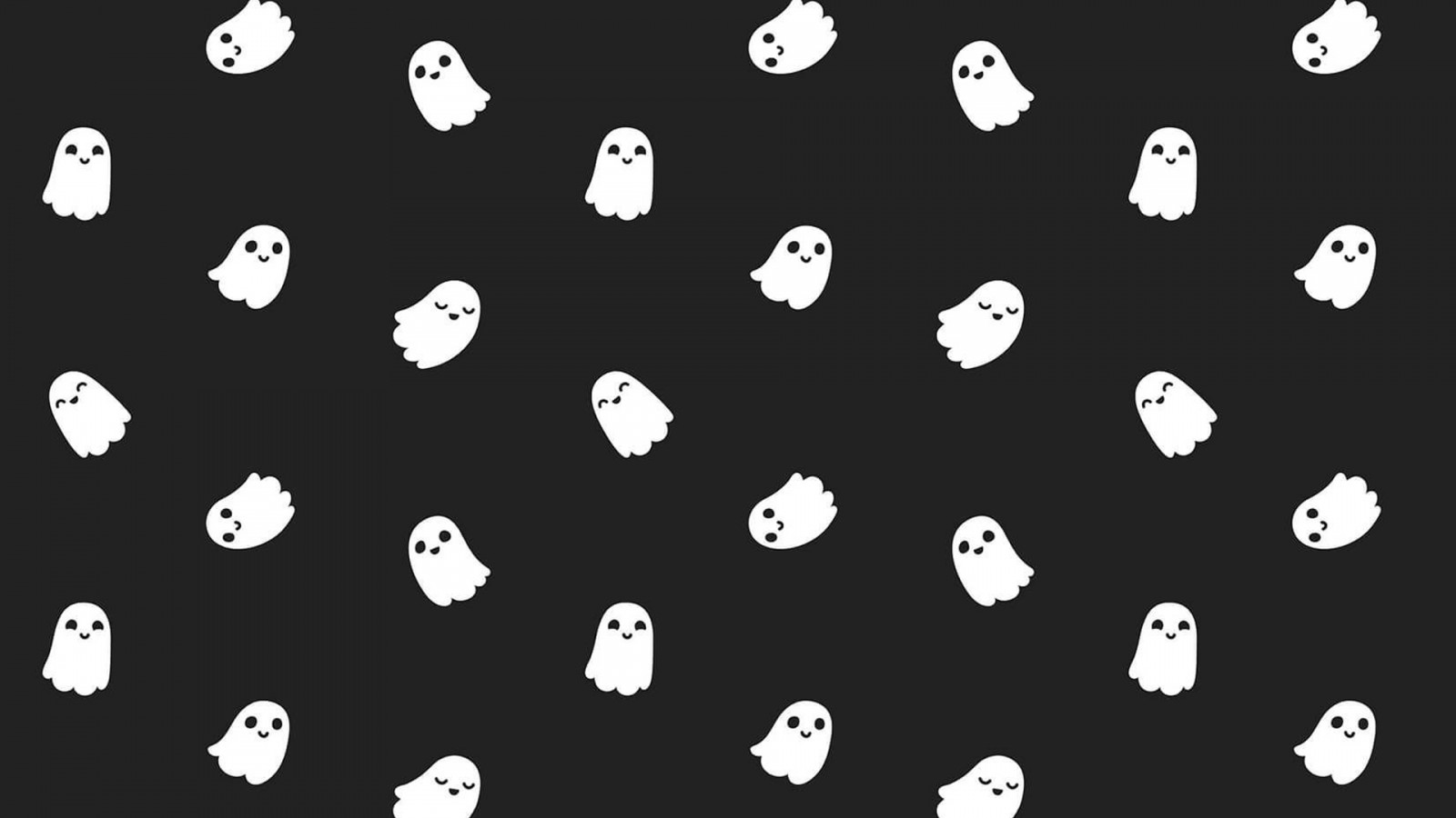 Little Ghosts Black Background HD Cute Halloween Wallpaper
