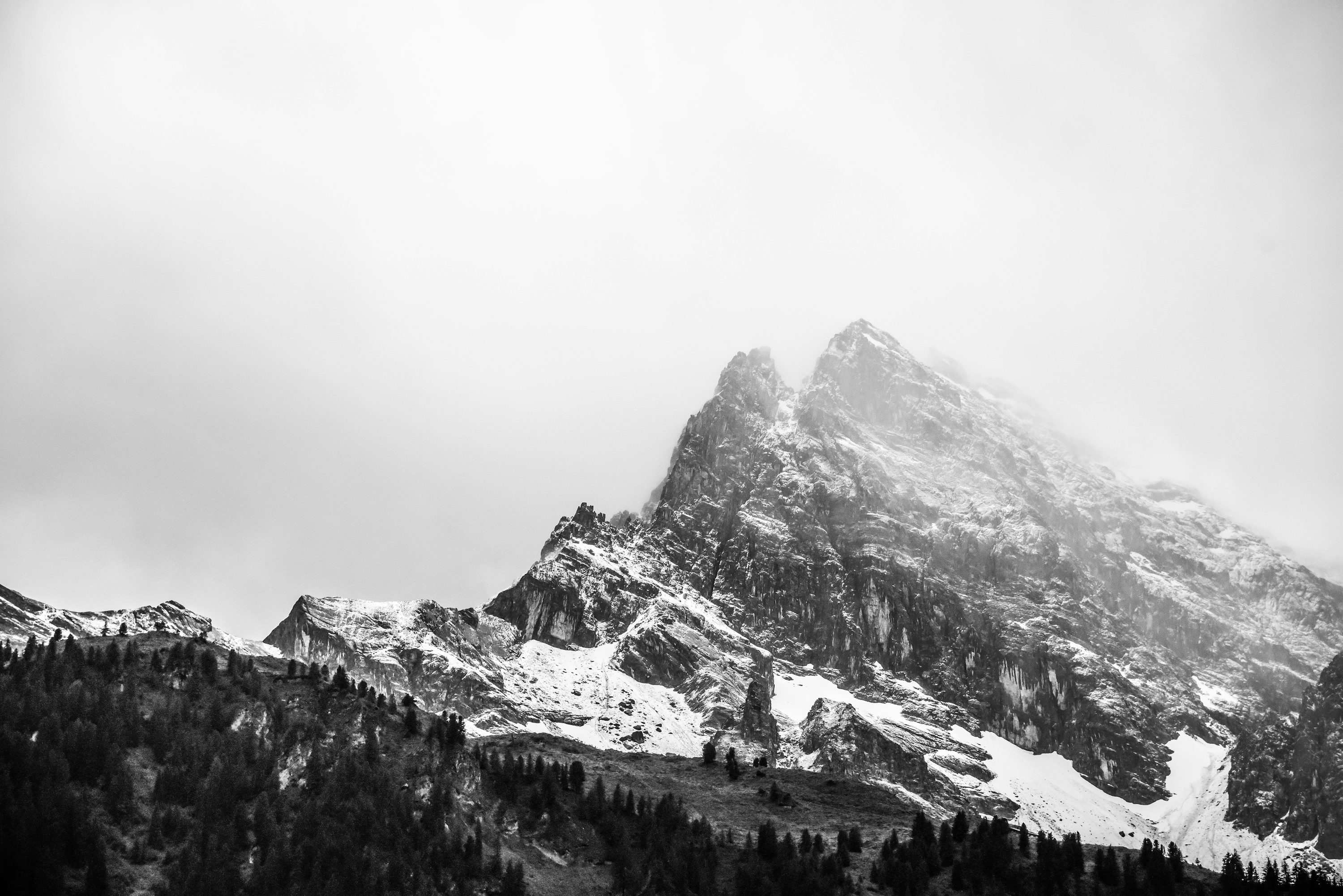 Black And White Mountain Picture. Download Free Image