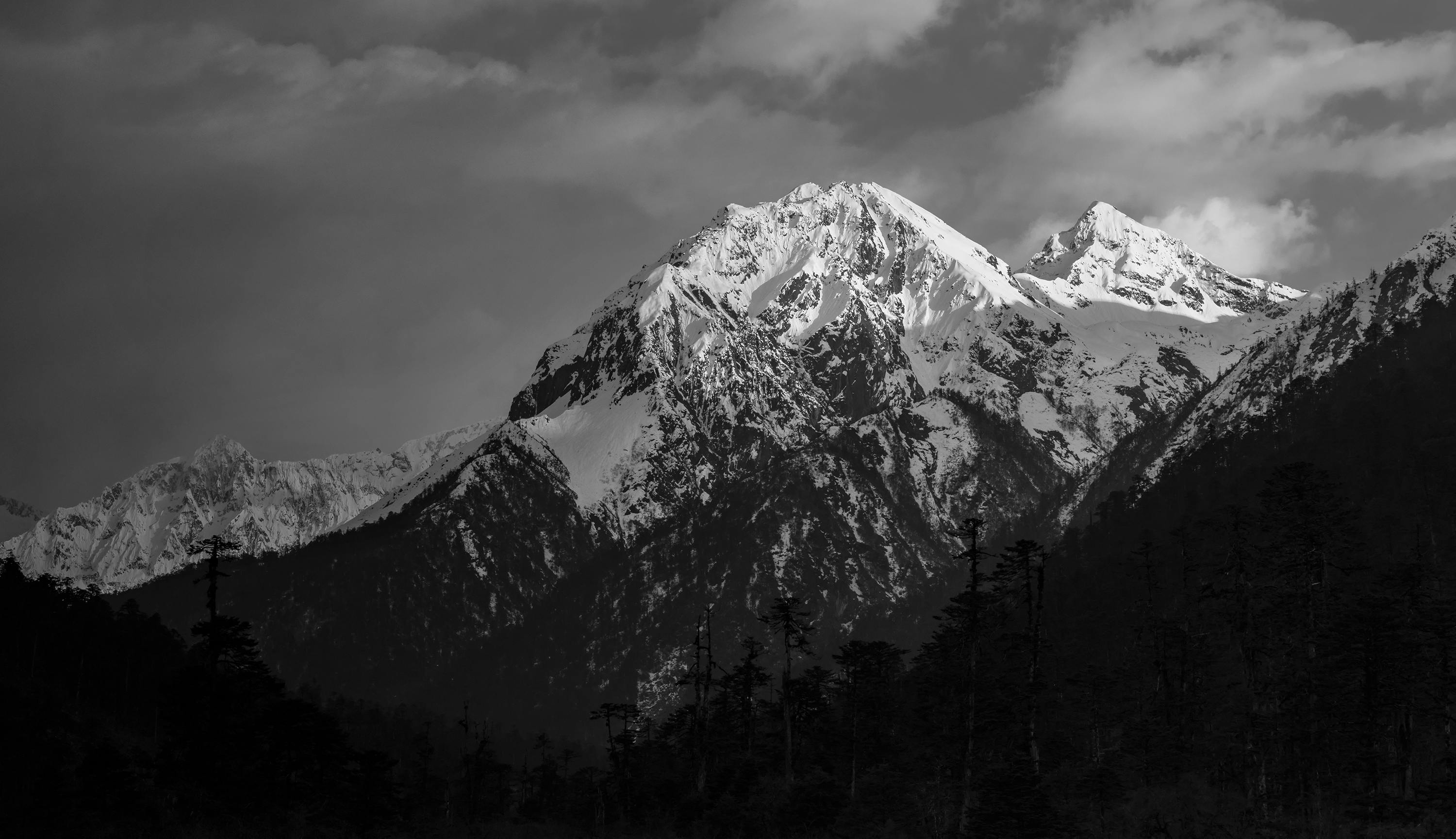 Black and White Photo of Mountains · Free