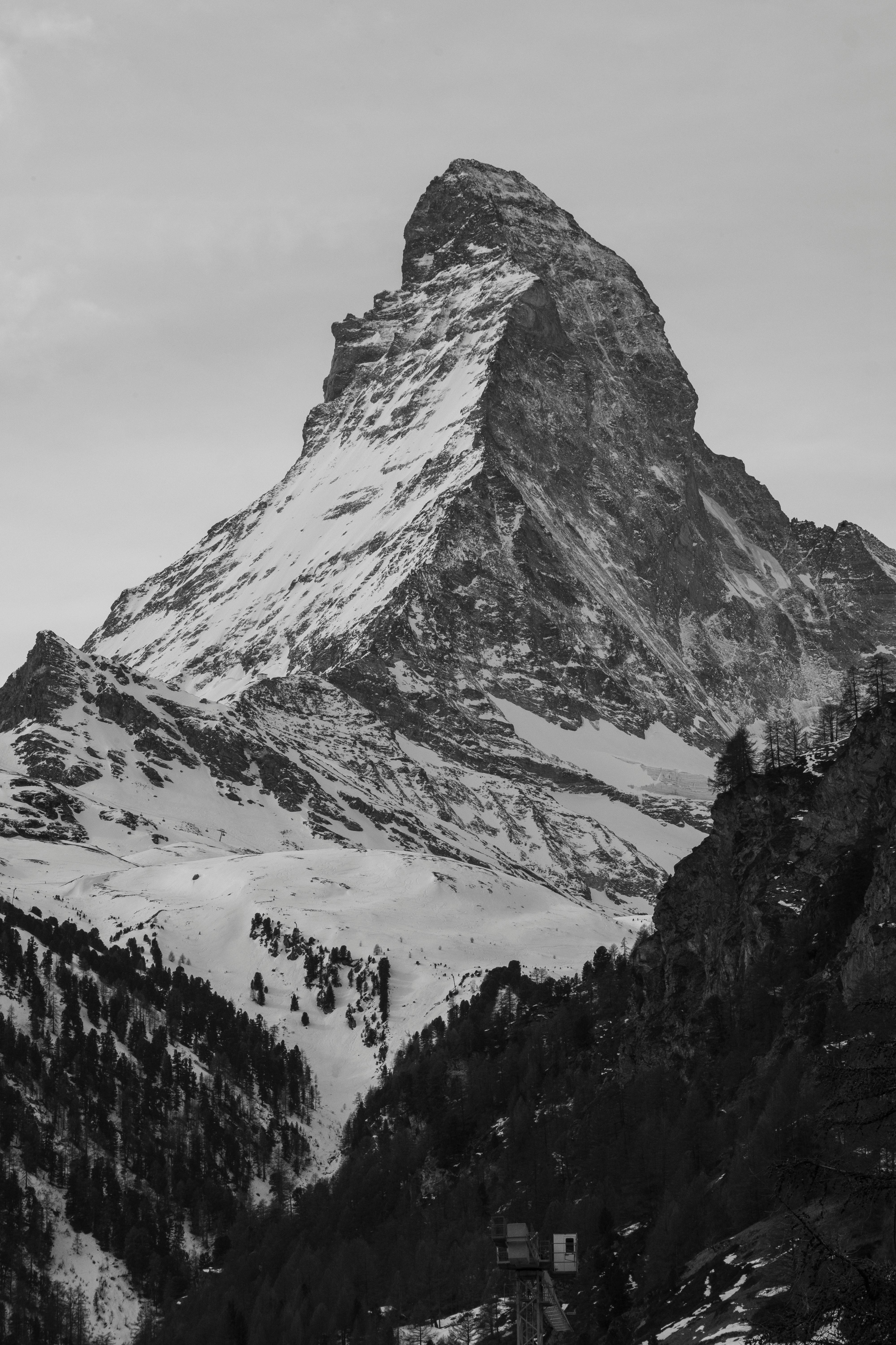Matterhorn Mountain in Black and White · Free