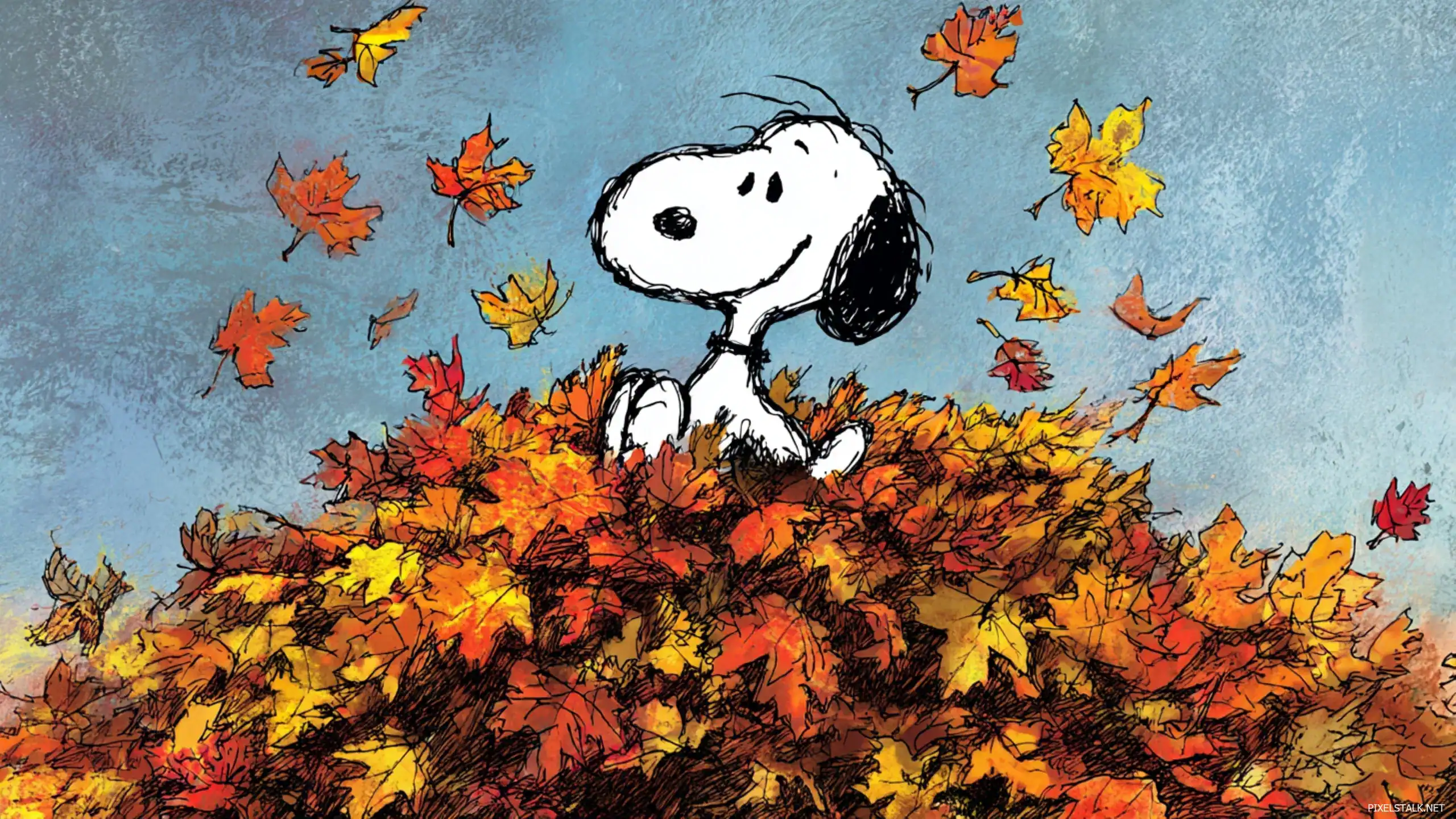 Snoopy Fall Desktop Wallpaper