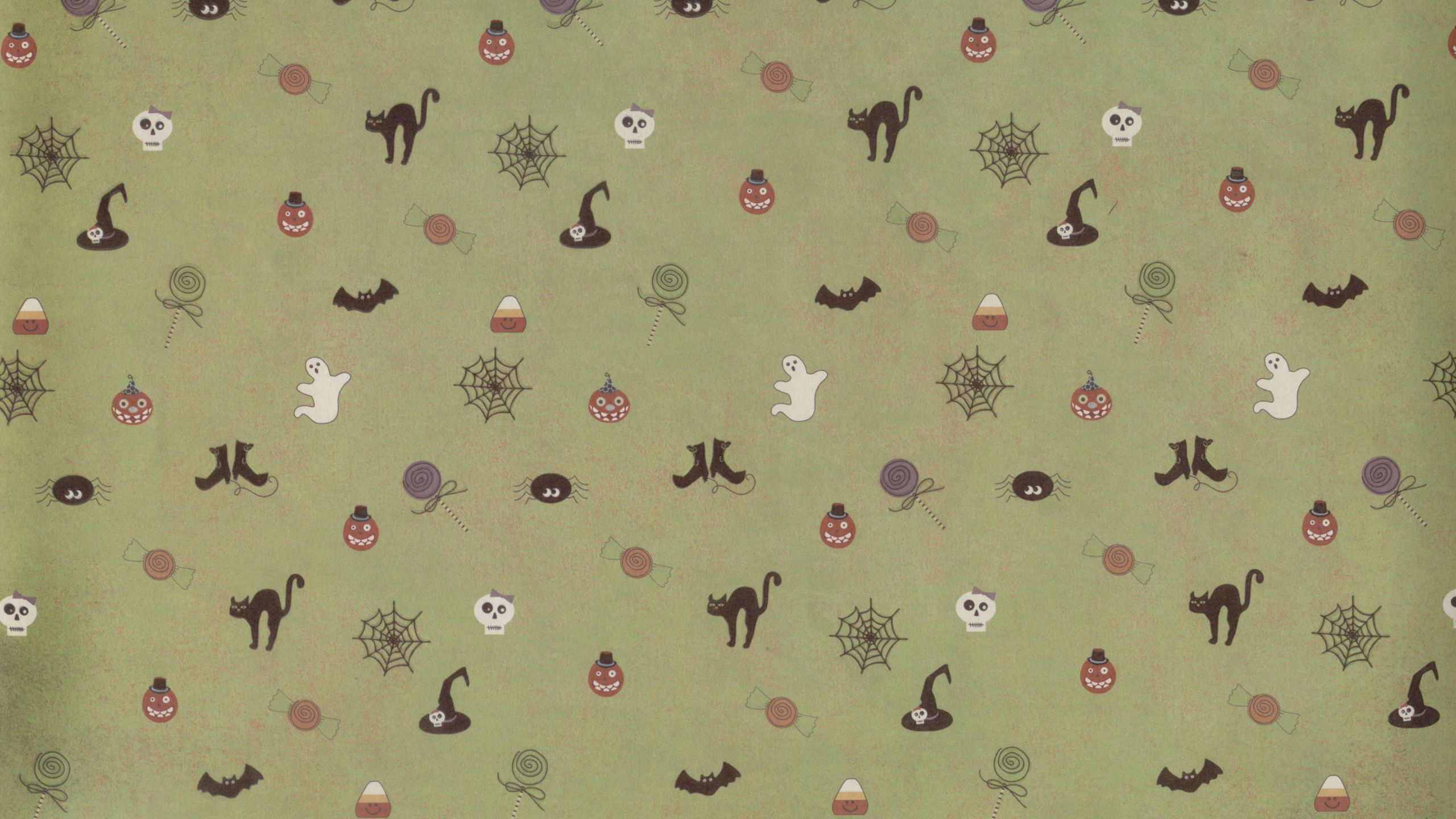 Pumpkin Spider Black Cat Ghost HD Cute Halloween Wallpaper